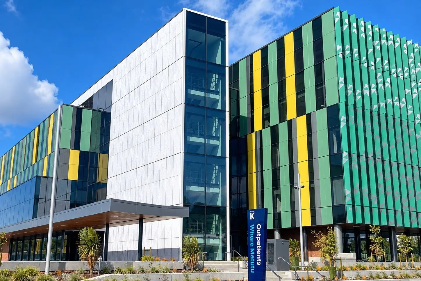 The new Dunedin Hospital Outpatients building, Whare Matutu. Photo: Health New Zealand