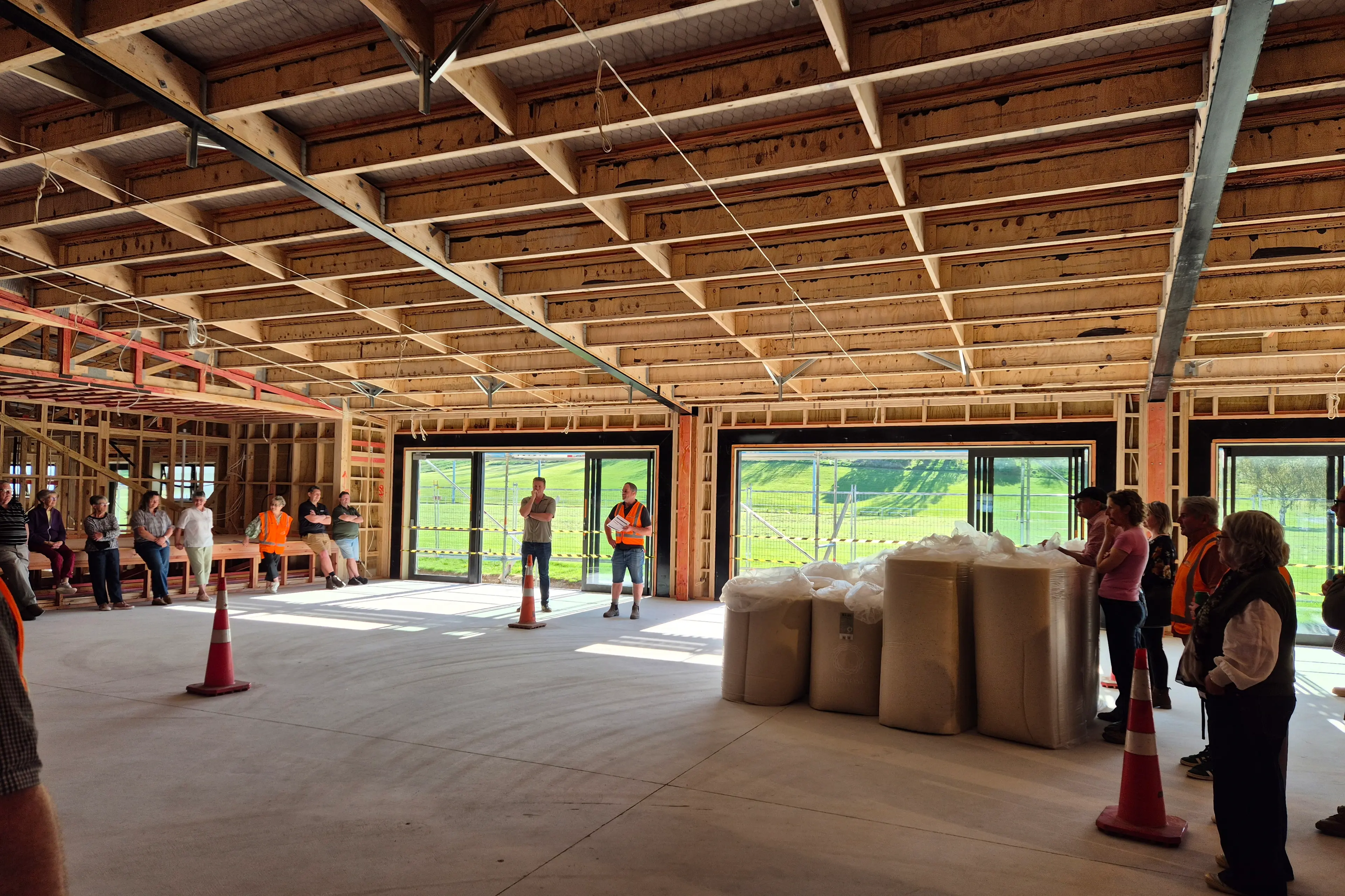 An opportunity to have a first look inside the Omakau Community Hub attracted about 100 people. The hub, which would replace the old Omakau hall and rugby club rooms, is expected to open early next year. Photo: Supplied