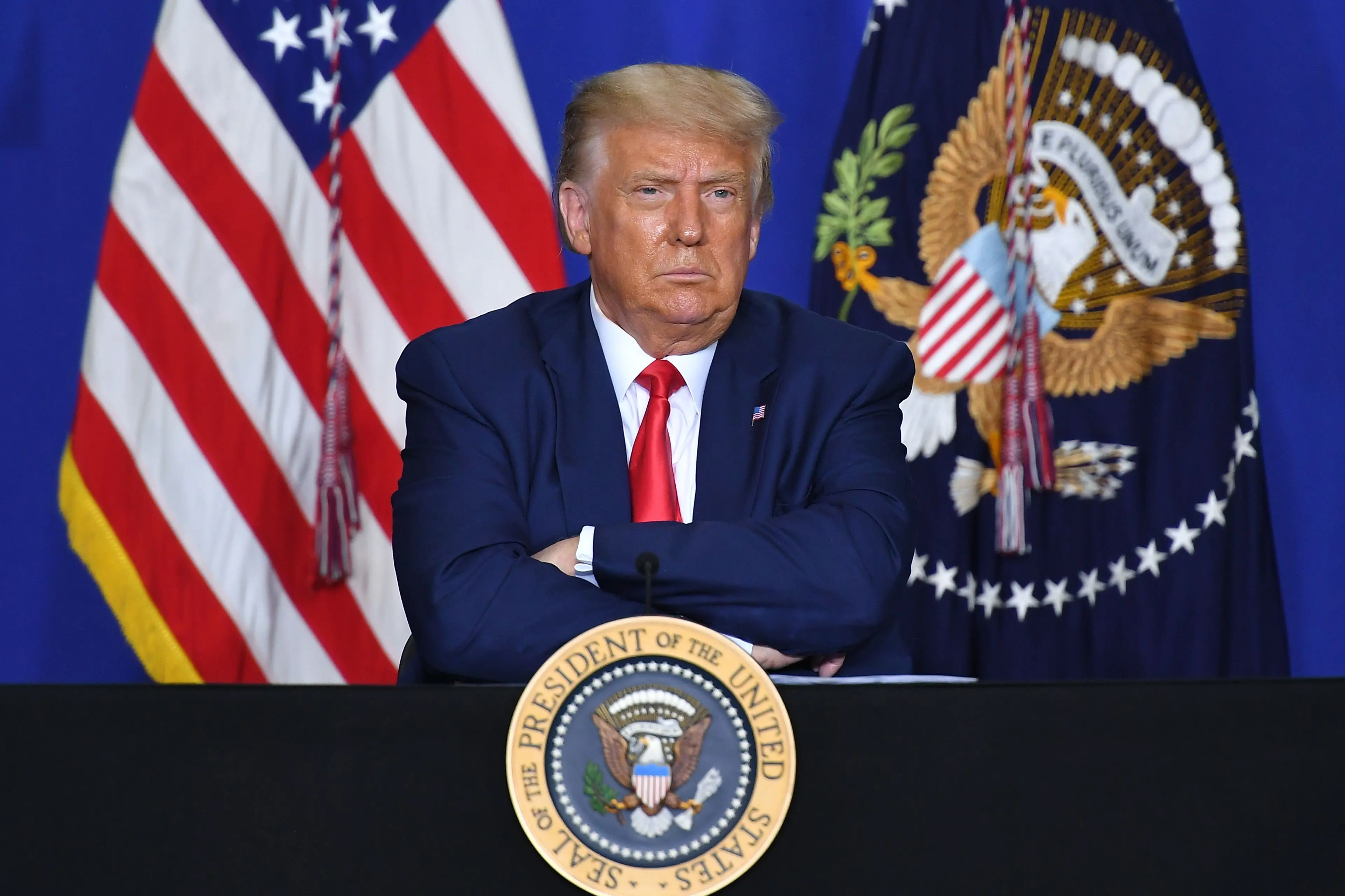 Donald Trump, not best pleased. Photo: Getty Images