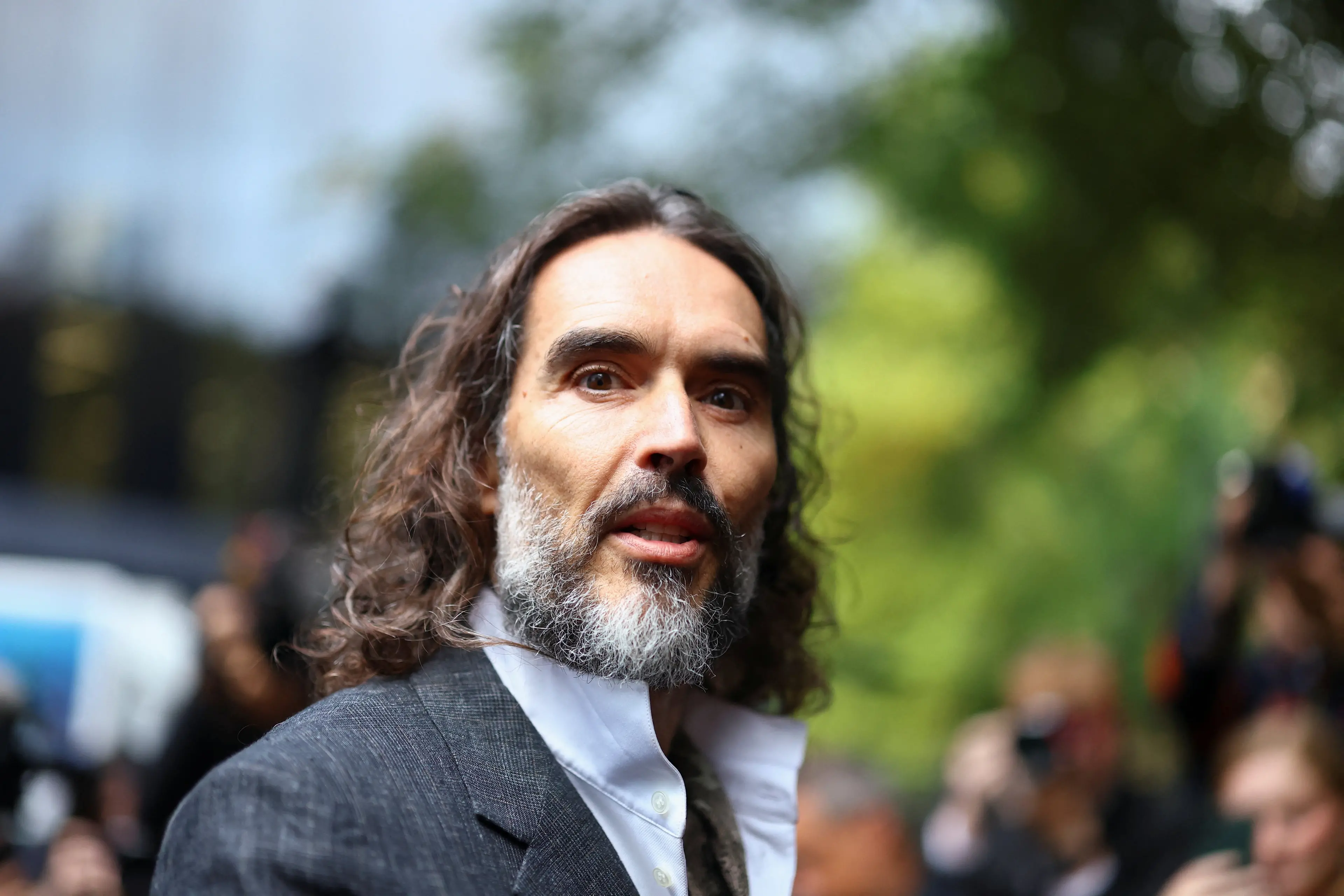 Russell Brand arriving at Southwark Crown Court on Monday. Photo: Reuters