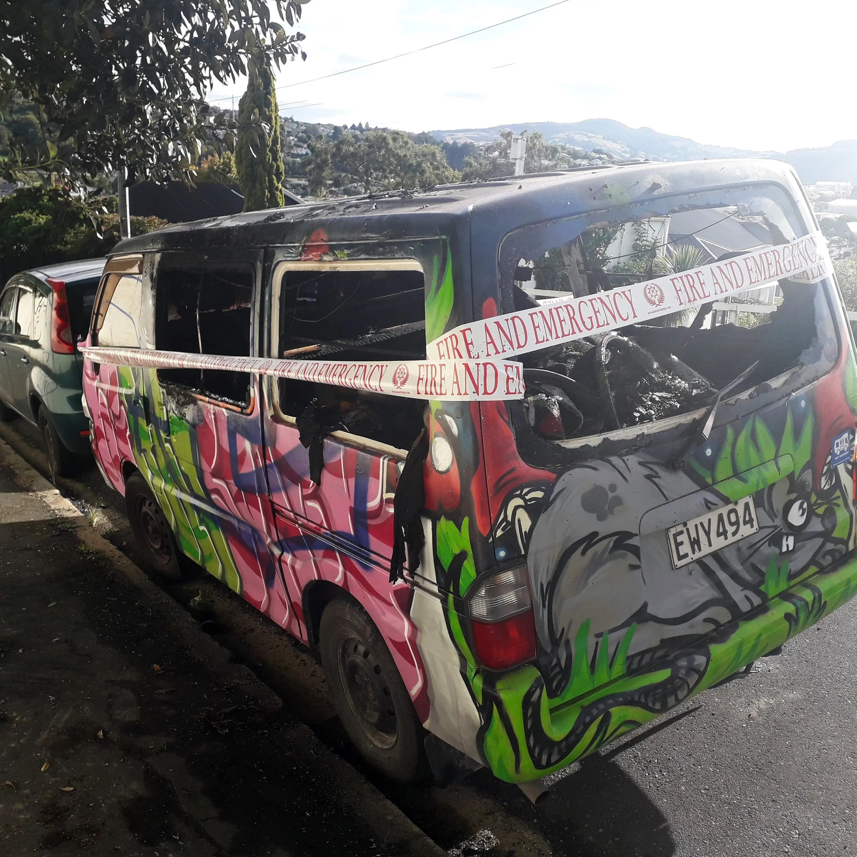 Taggers at war: Dunedin woman's van mistakenly torched in feud