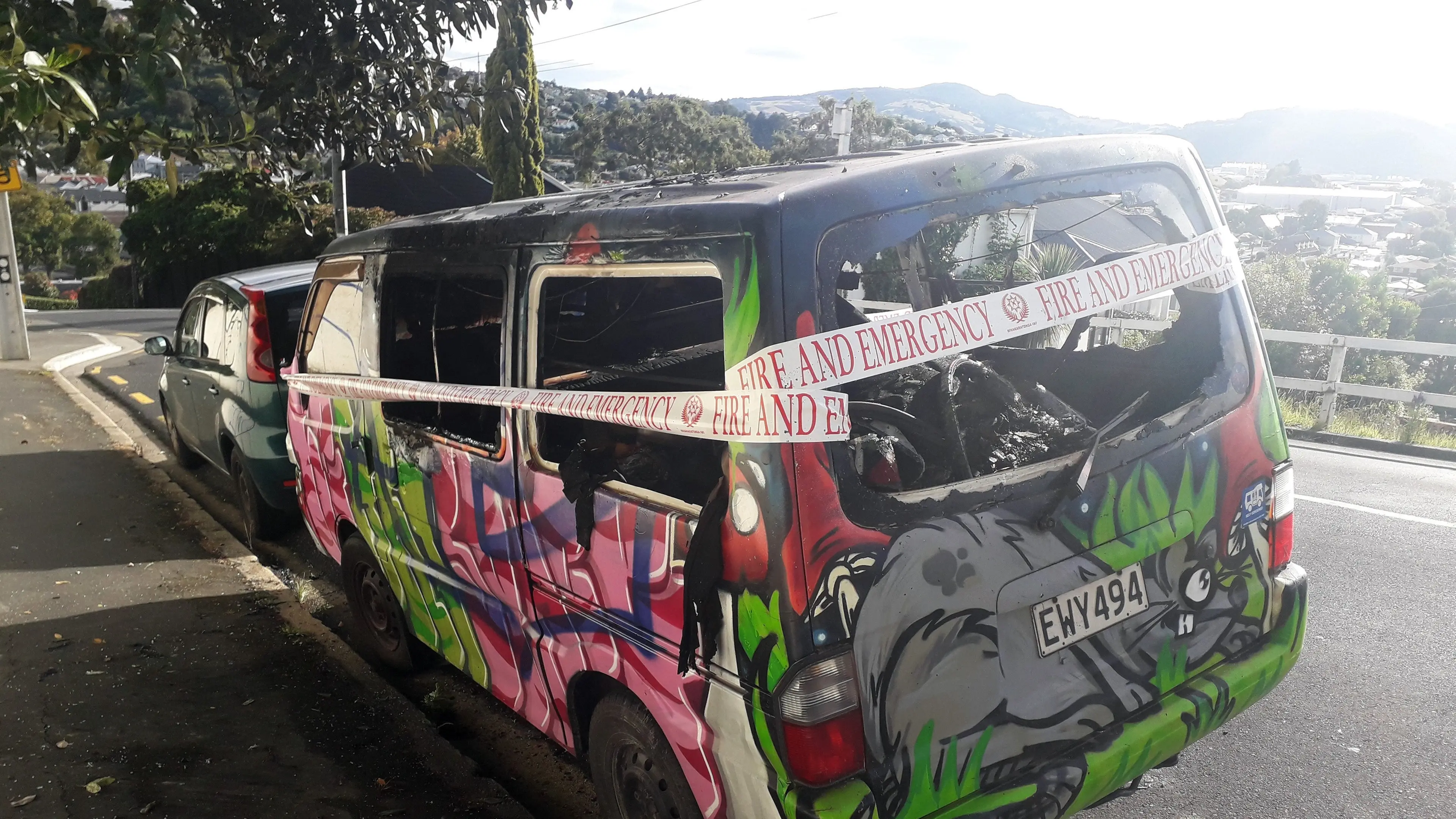 Taggers at war: Dunedin woman's van mistakenly torched in feud