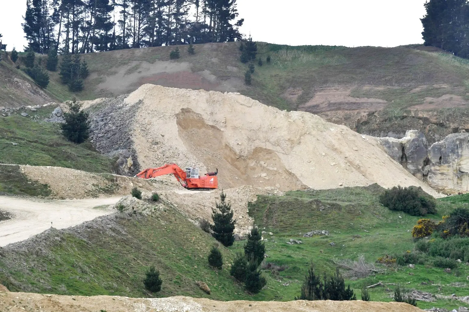The site of L&M Group\\'s phosphate mine in Clarendon, South Otago. Photo: Stephen Jaquiery