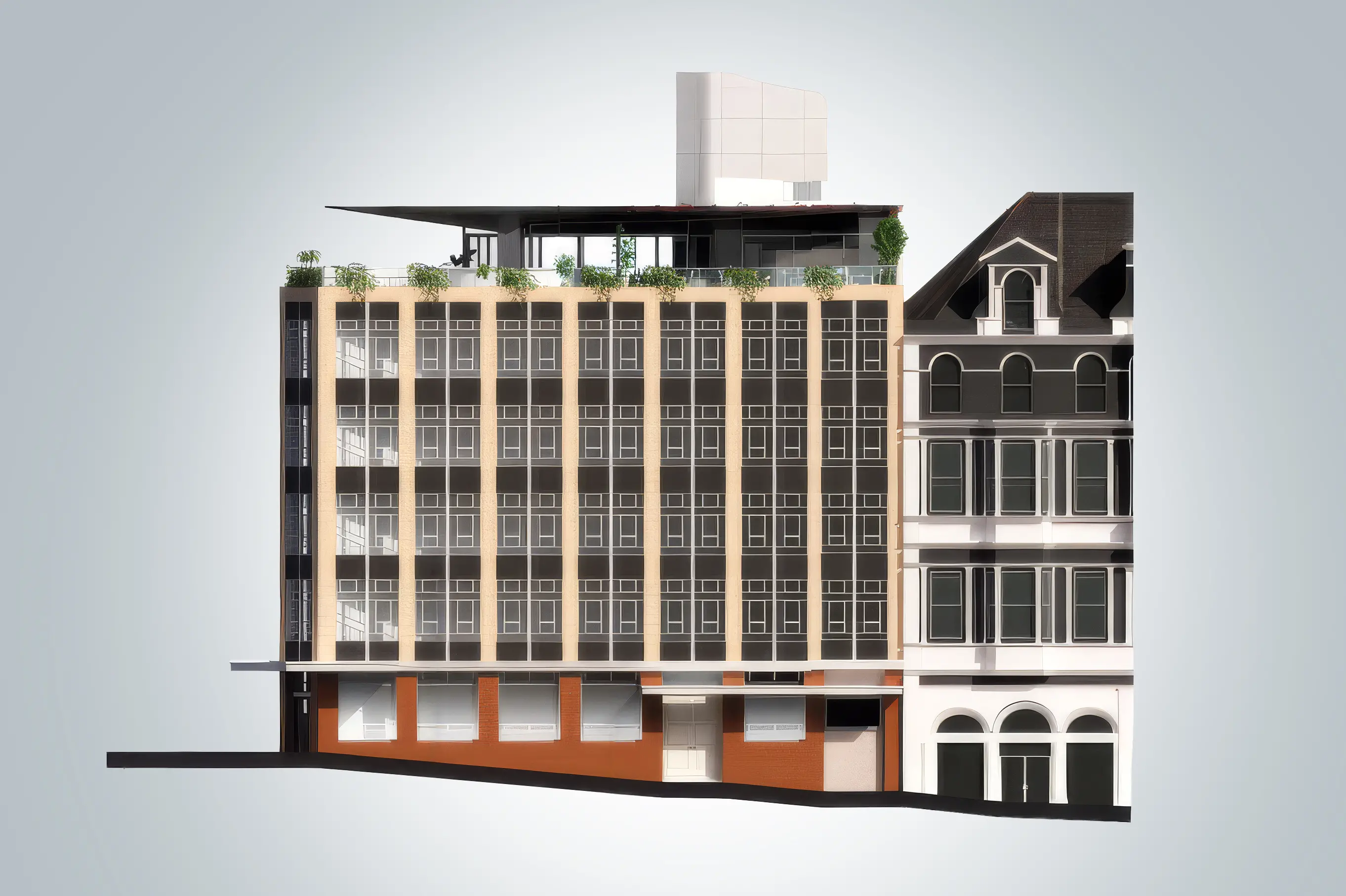 A rooftop restaurant and bar would be added to Nespat House, at 320 Princes St, as part of a planned hotel development. Source: DCC