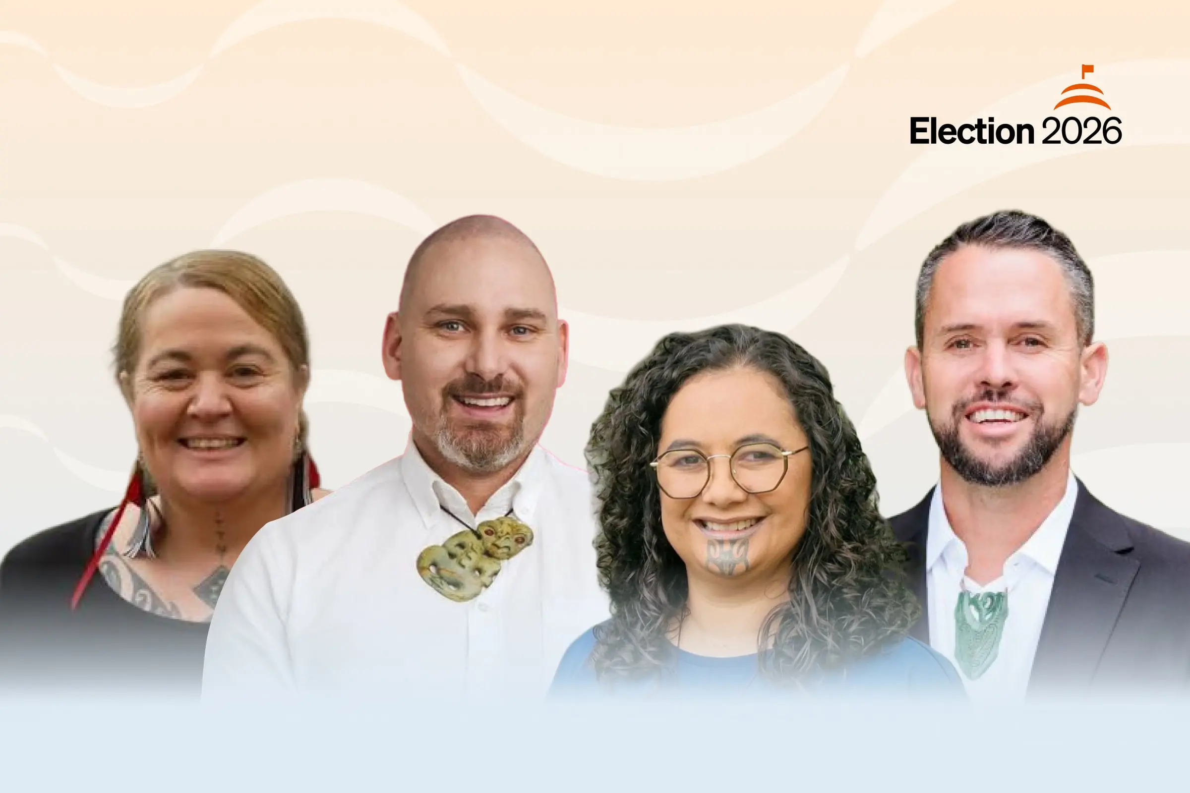 Te Tai Tonga candidates (from left) Lisa Marie Murch (Te P\\u0101ti M\\u0101ori), Mananui Ramsden (Labour), Dr Lisa Te Morenga (Green) and Incumbent MP T\\u0101kuta Ferris (independent). Photo: RNZ/supplied