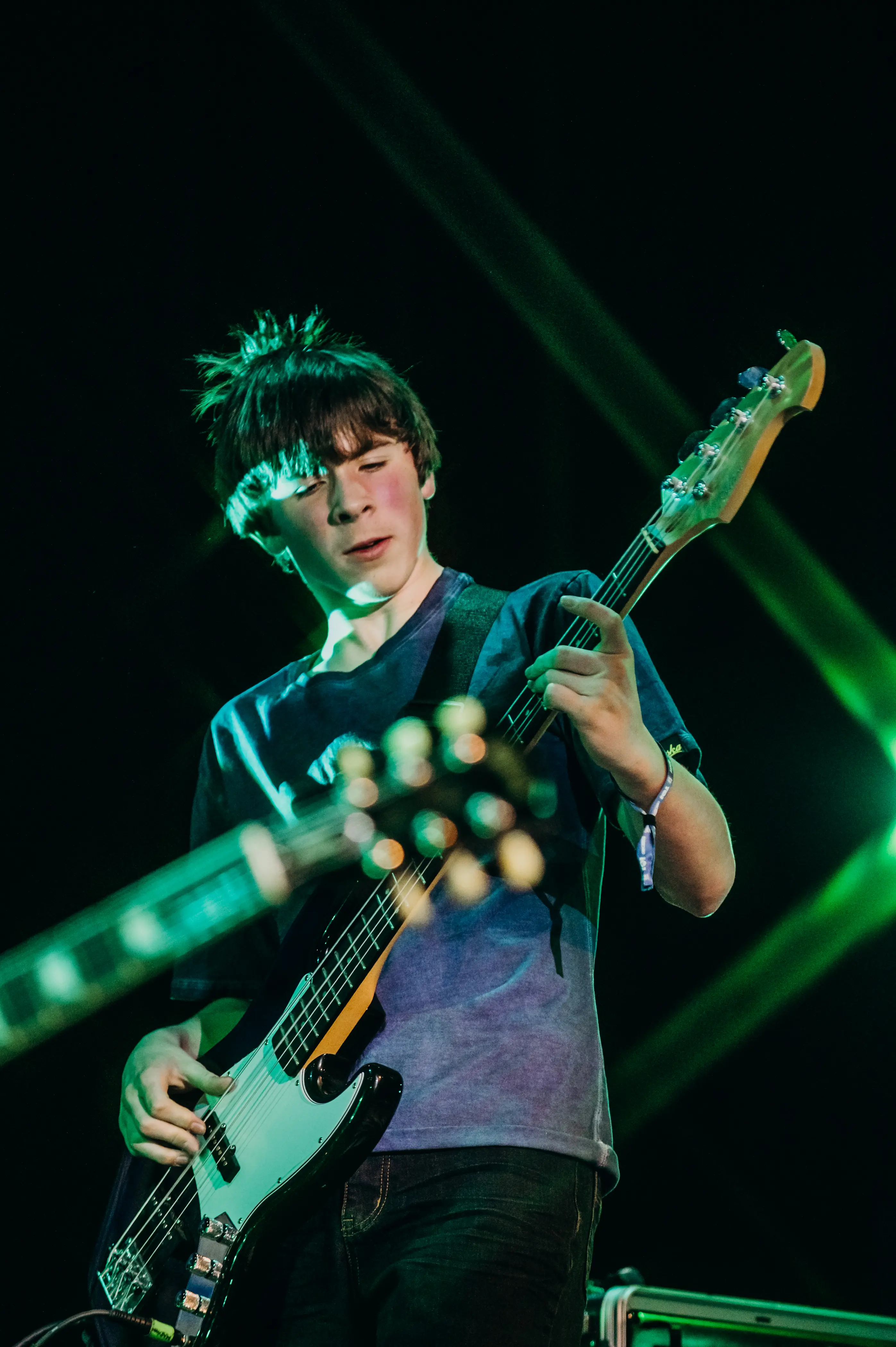 Mount Aspiring College year eight student Zac Perkins won the Rock-Solid Bassist award at this years Bandquest. Photo: Kelsey Frost