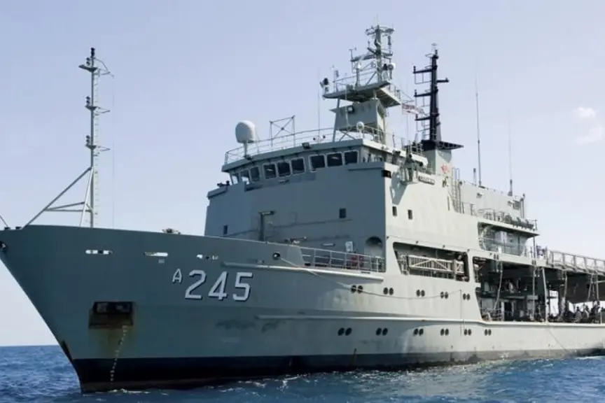 A hidden recording device was discovered on HMAS Leeuwin. Photo: Royal Australian Navy