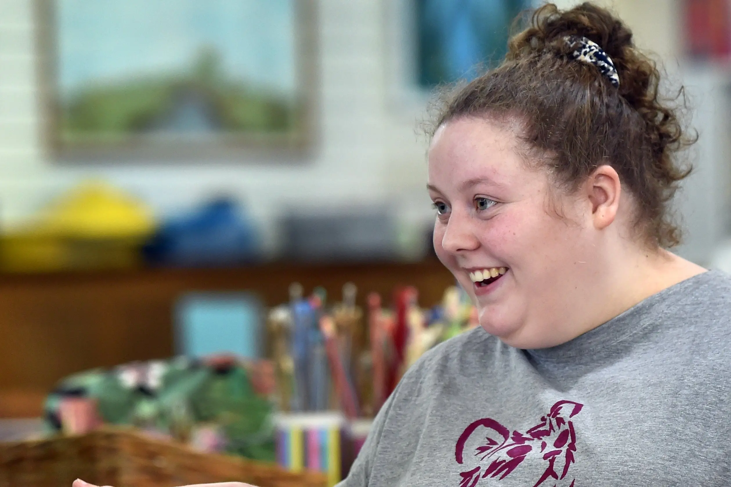 Artsenta artist Tara Hook likes to try everything including making bookmarks. Photo: Peter McIntosh