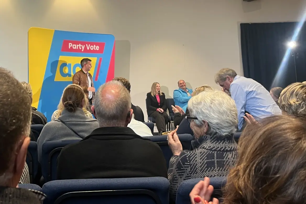 ACT leader David Seymour addressed Wanaka residents on Thursday. Photo: Evie Sinclair