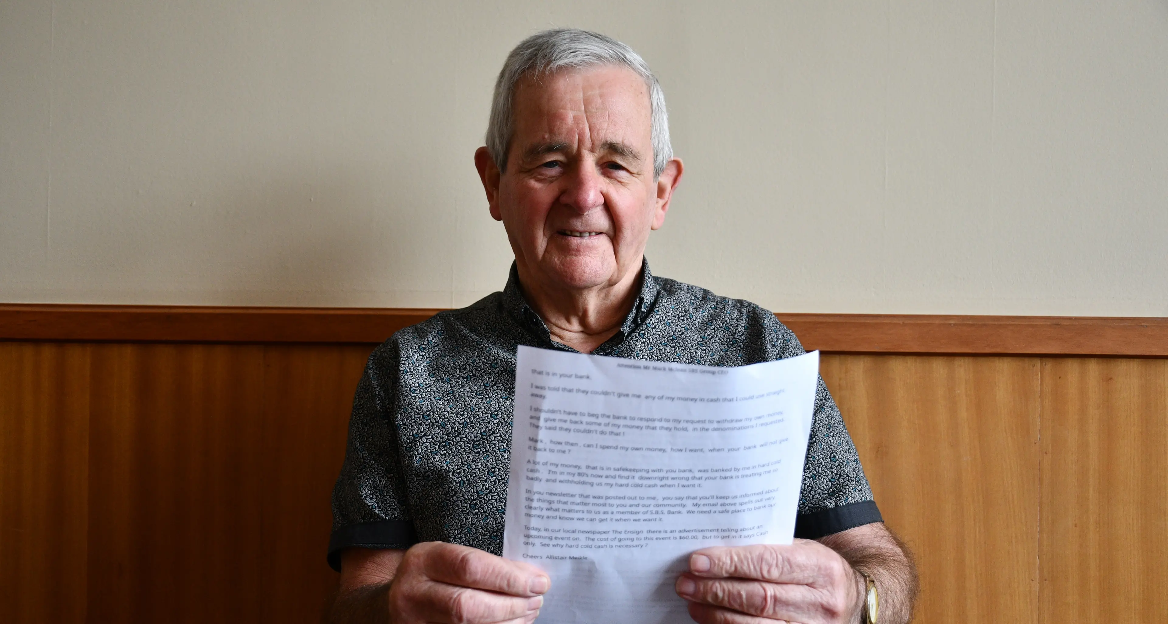 ‘Nothing’s going to change’: Pensioner gets response on Gore bank’s no-cash service