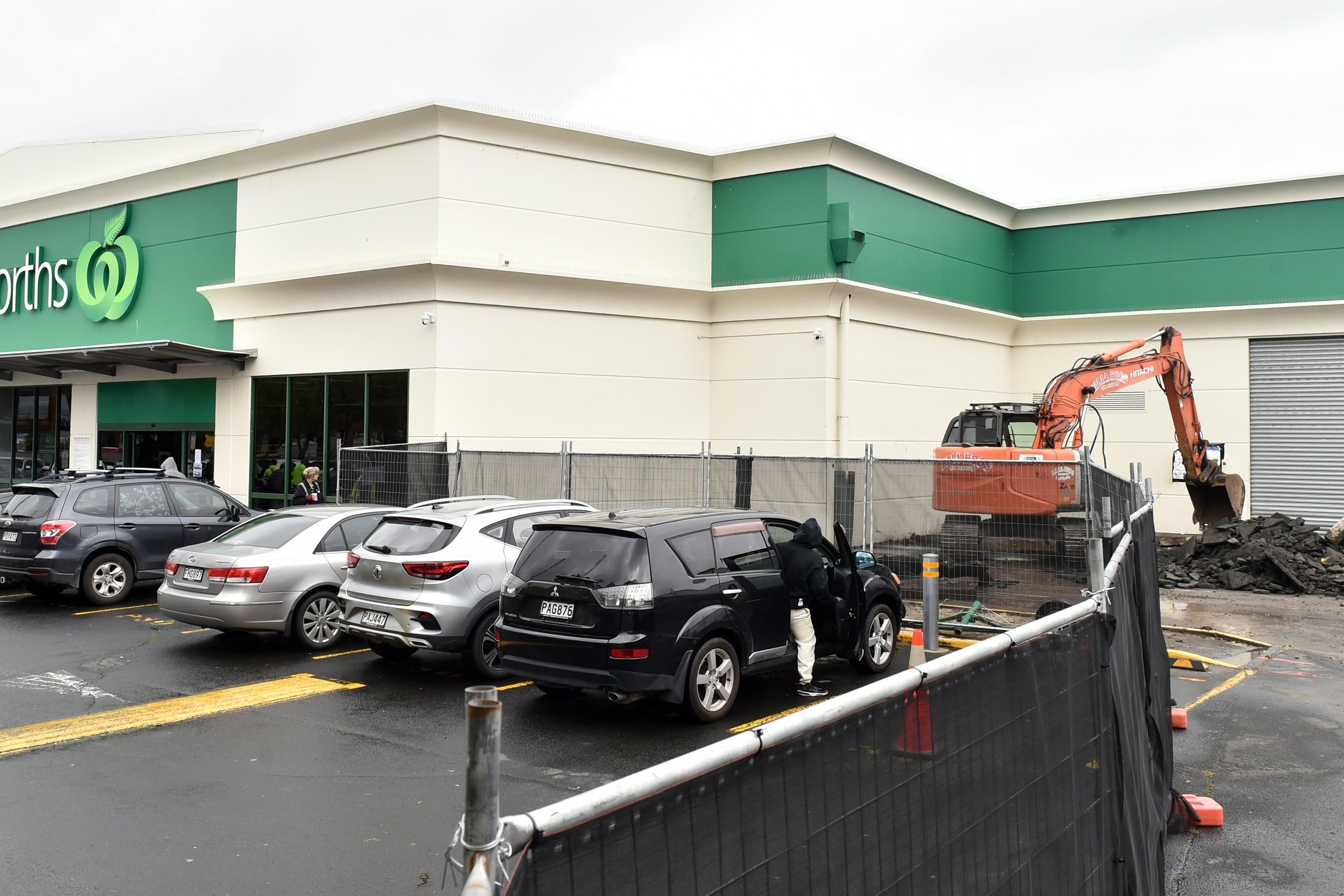 Baubeginn für die Erweiterung des Supermarkts in Dunedin.