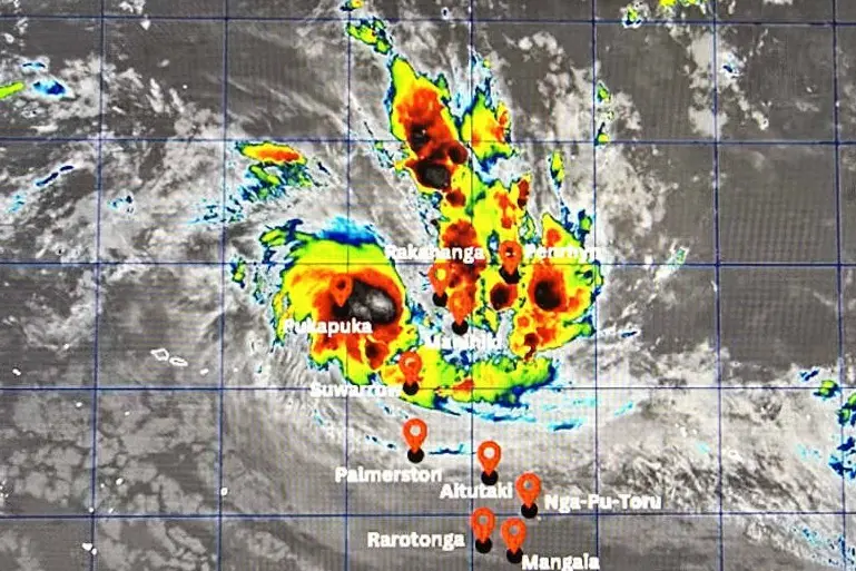 A tropical depression that\\'s been brewing in Cook Islands waters has developed into a tropical cyclone. Photo: The Cook Islands Meteorological Service