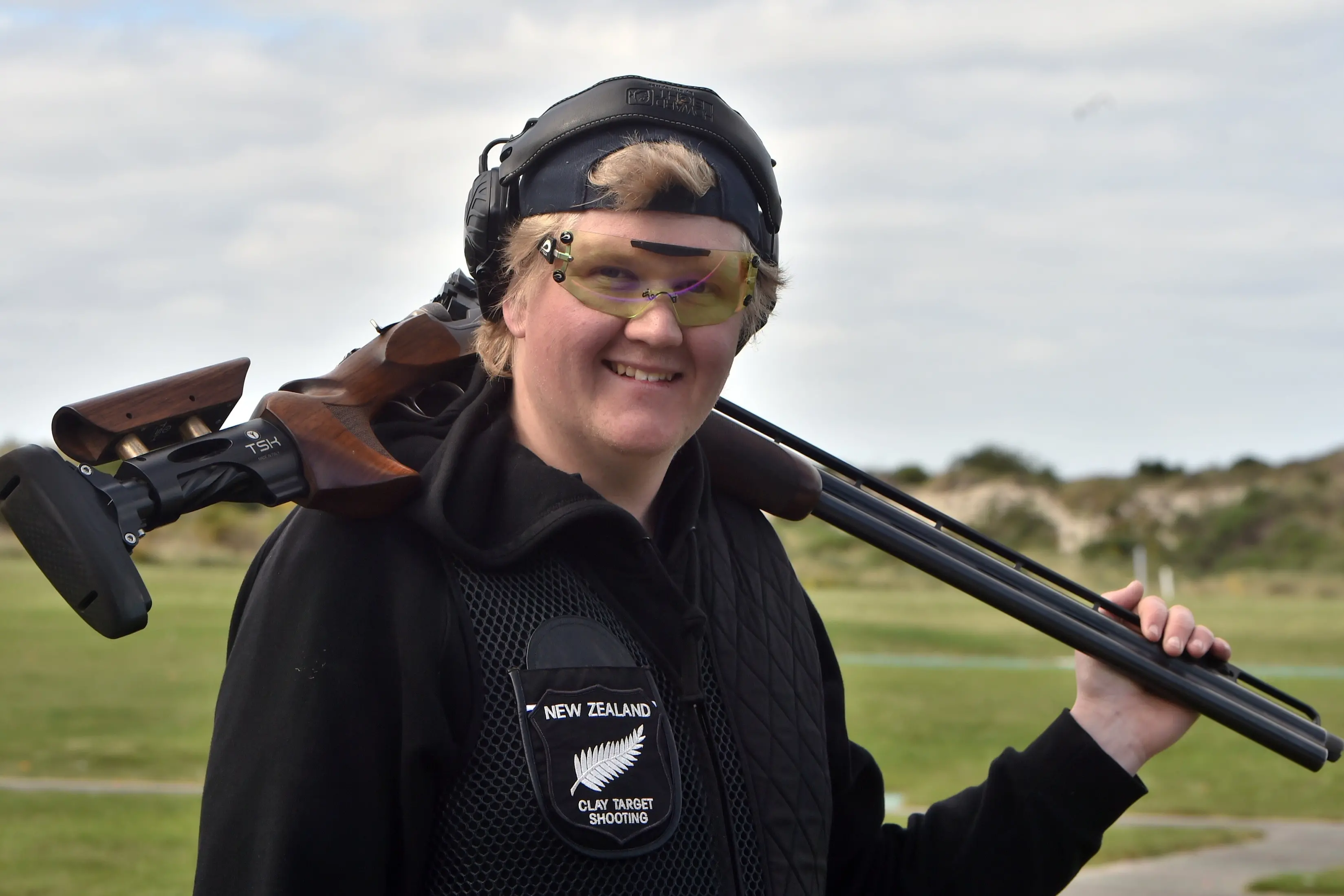 Henry Sim of the Dunedin Clay Target Club at the weekend\\'s 150th celebration Club Standard Champs on Saturday. Photo: Gregor Richardson