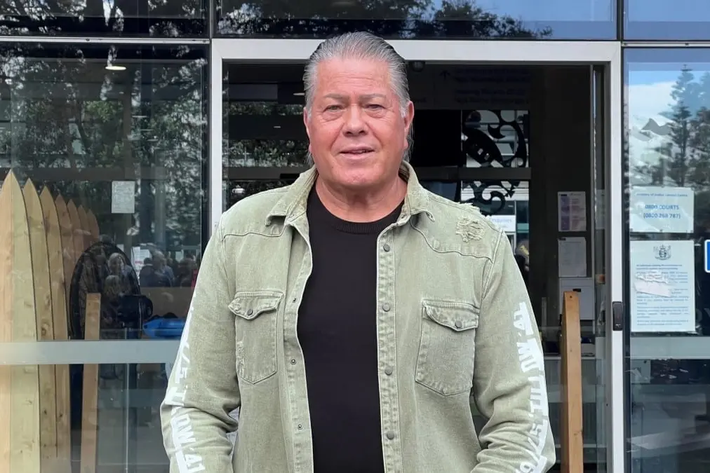 Destiny Church leader Brian Tamaki outside Manukau District Court on Monday. Photo: RNZ