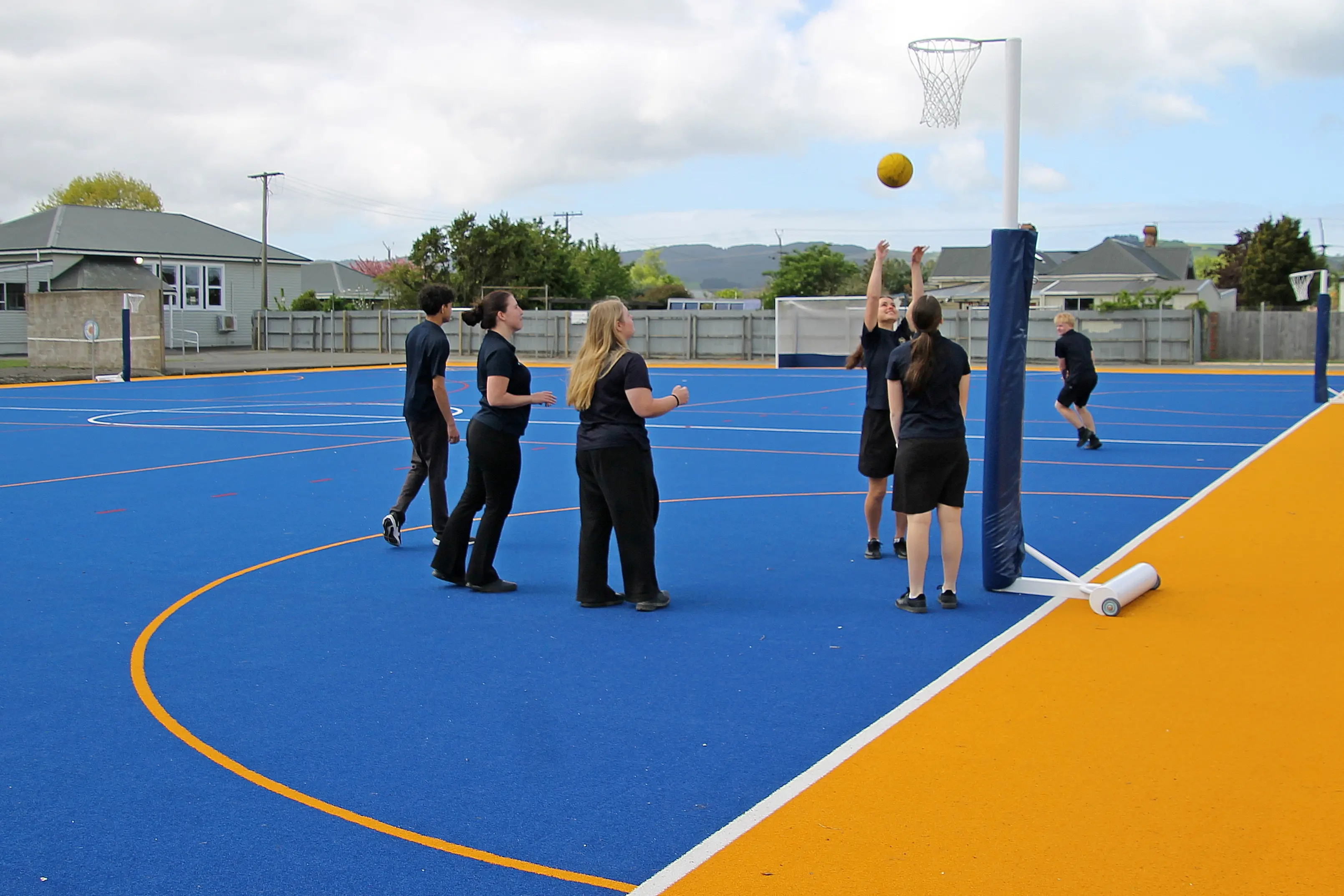 Students test drive spacious new sports turf in Milton, last week. Photo: Nick Brook