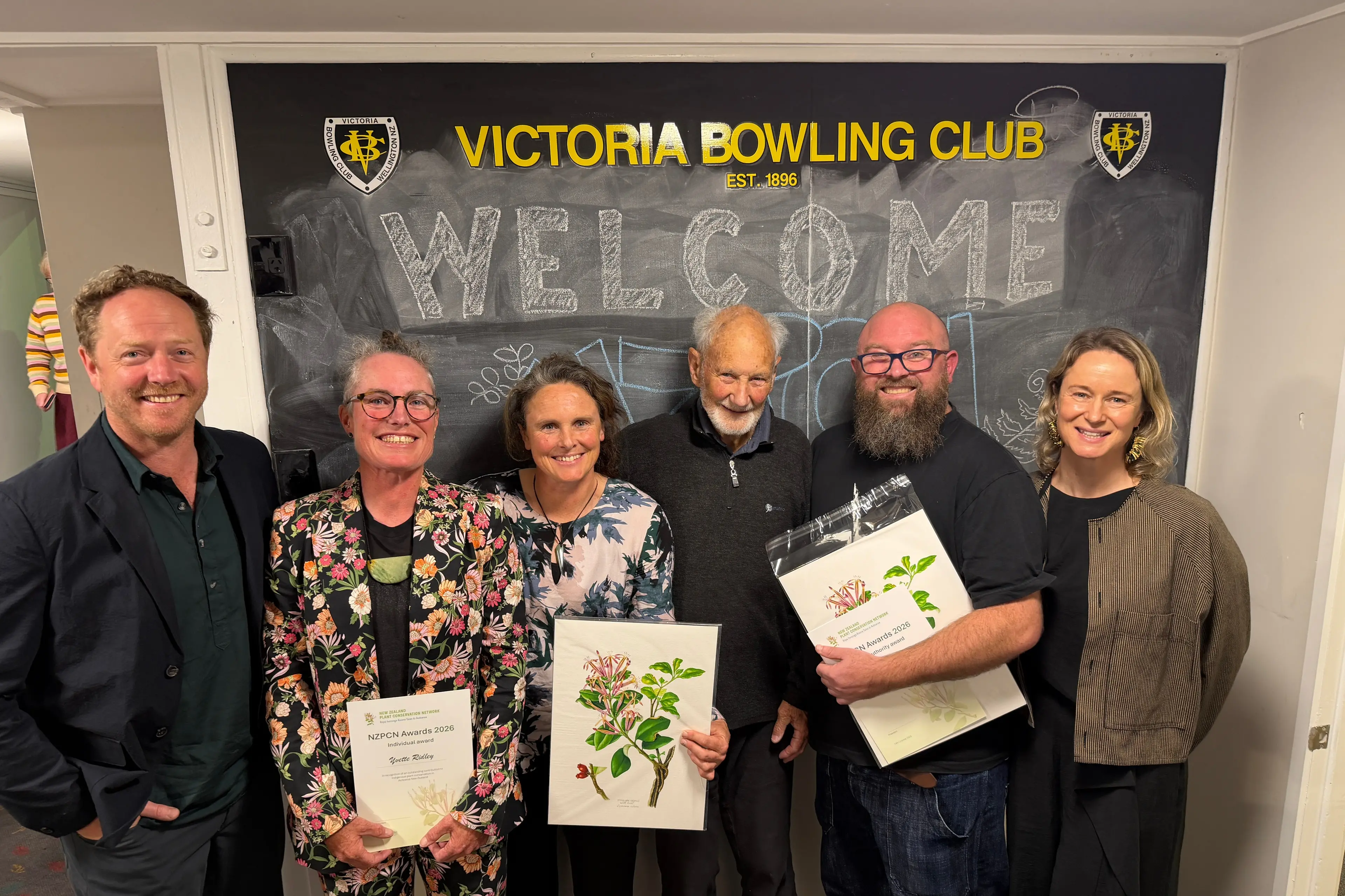 Conservation champions: Pictured following last week\\'s NZ Plant Conservation Network (NZPCN) Awards are, from left, NZPCN president Alex Fergus, Queenstown council\\'s Yvette Ridley, Whakatipu Reforestation Trust\\'s Sararose Brown and Neill Simpson, ORC\\'s Scott Jarvie, and NZPCN awards convenor Jo Smith. Photo: Supplied