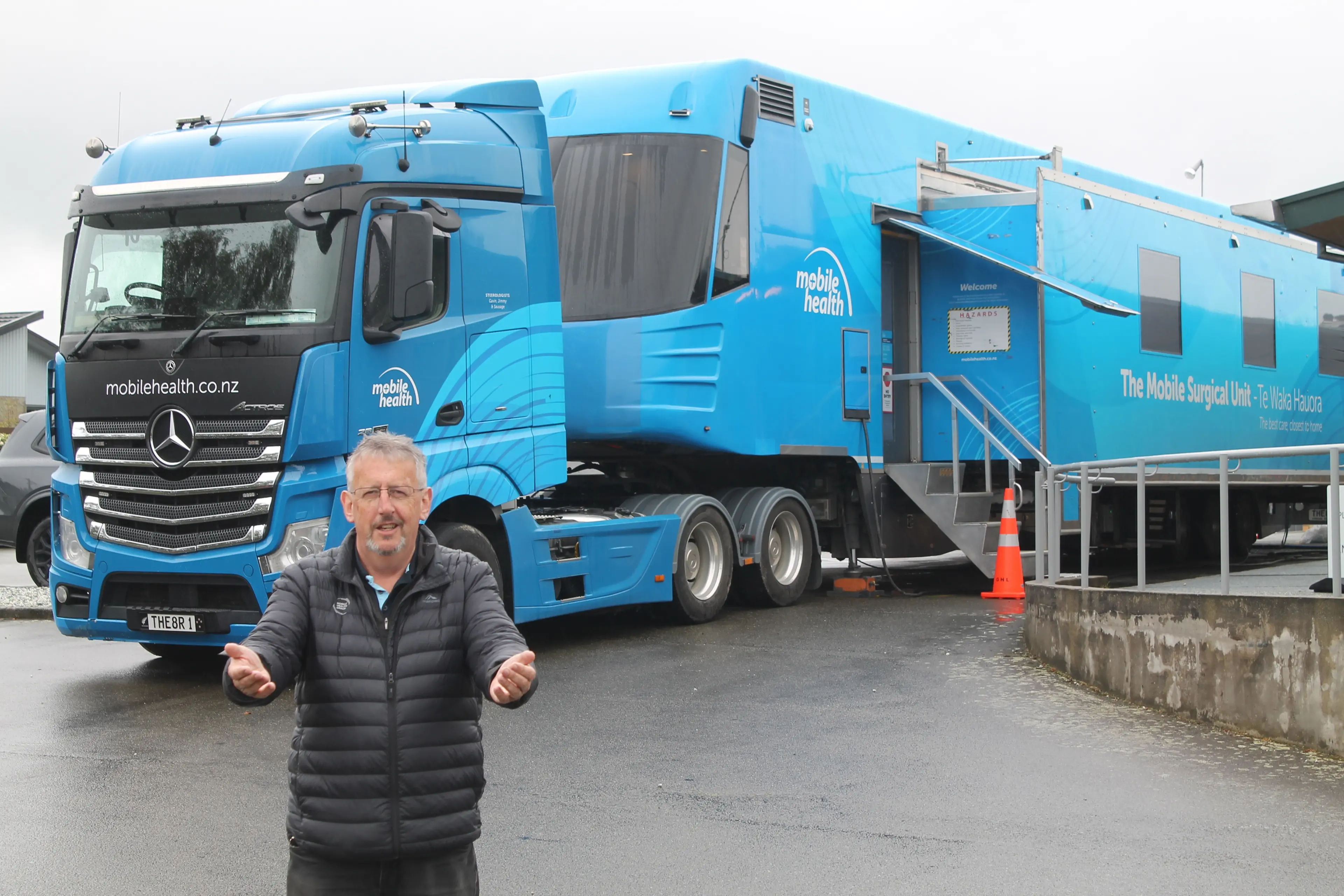 Steerologist Doug Grant is looking for a new home to park the Mobile Surgical Unit when it visits Gore. Photo: Gerrit Doppenberg