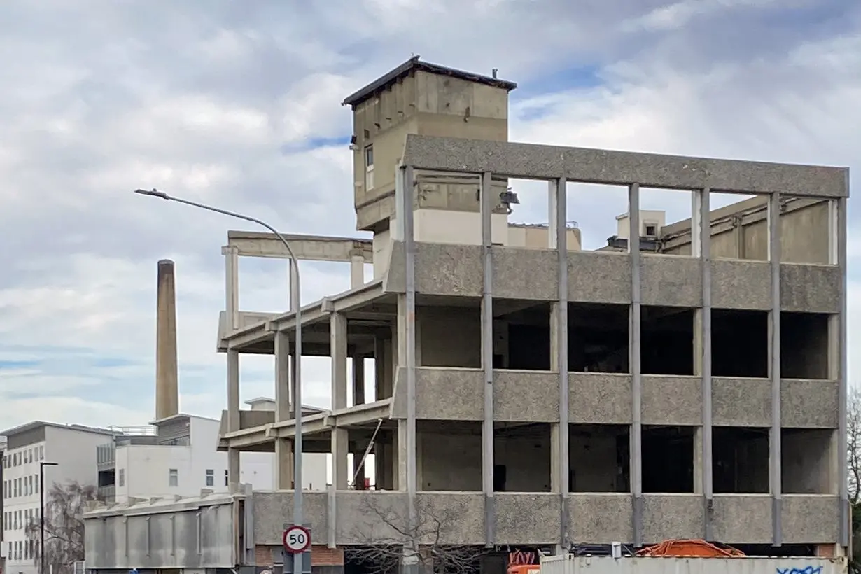 The now demolished Oamaru House in Hanover St is partially demolished in this photograph, taken in July. Photo: Peter McIntosh