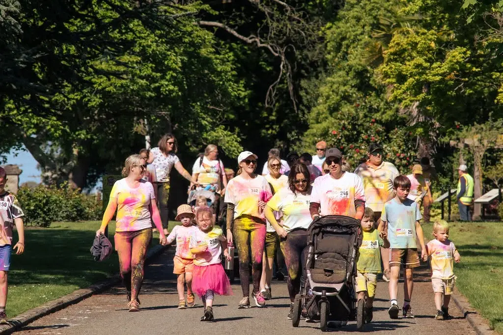 Fewer than 400 people participated in Temuka\\'s Colour Canter, to raise funds for a school van.  Photo: Perfectly Timed by Nicole