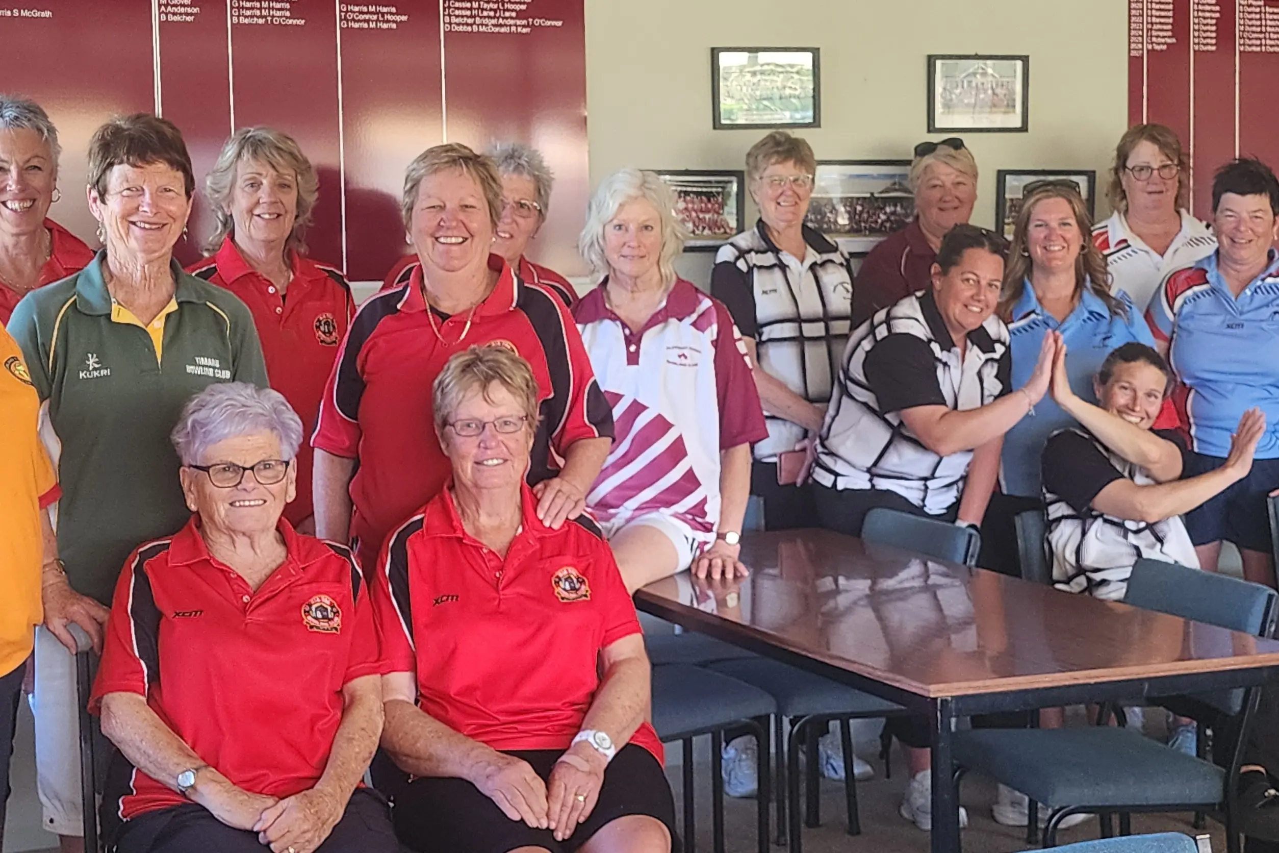 Celebrating a closely-matched day of bowls in Fairlie are the Town (left) and Country (right) women\\'s teams. Photo: Supplied