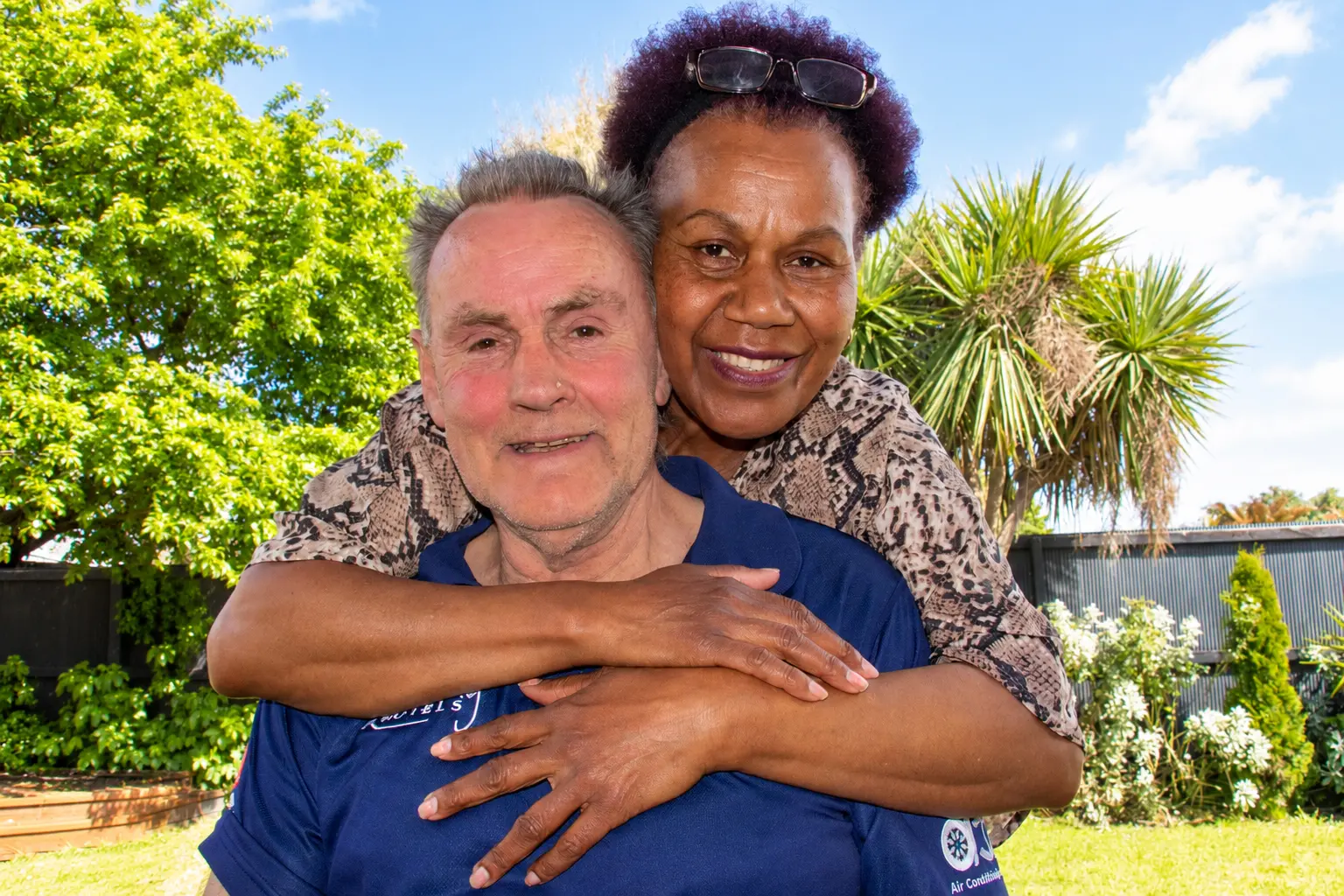 Sala Ahlbrandt and her husband Graeme Ahlbrandt at home after he was discharged from hospital for a heart attack. Photo: Geoff Sloan