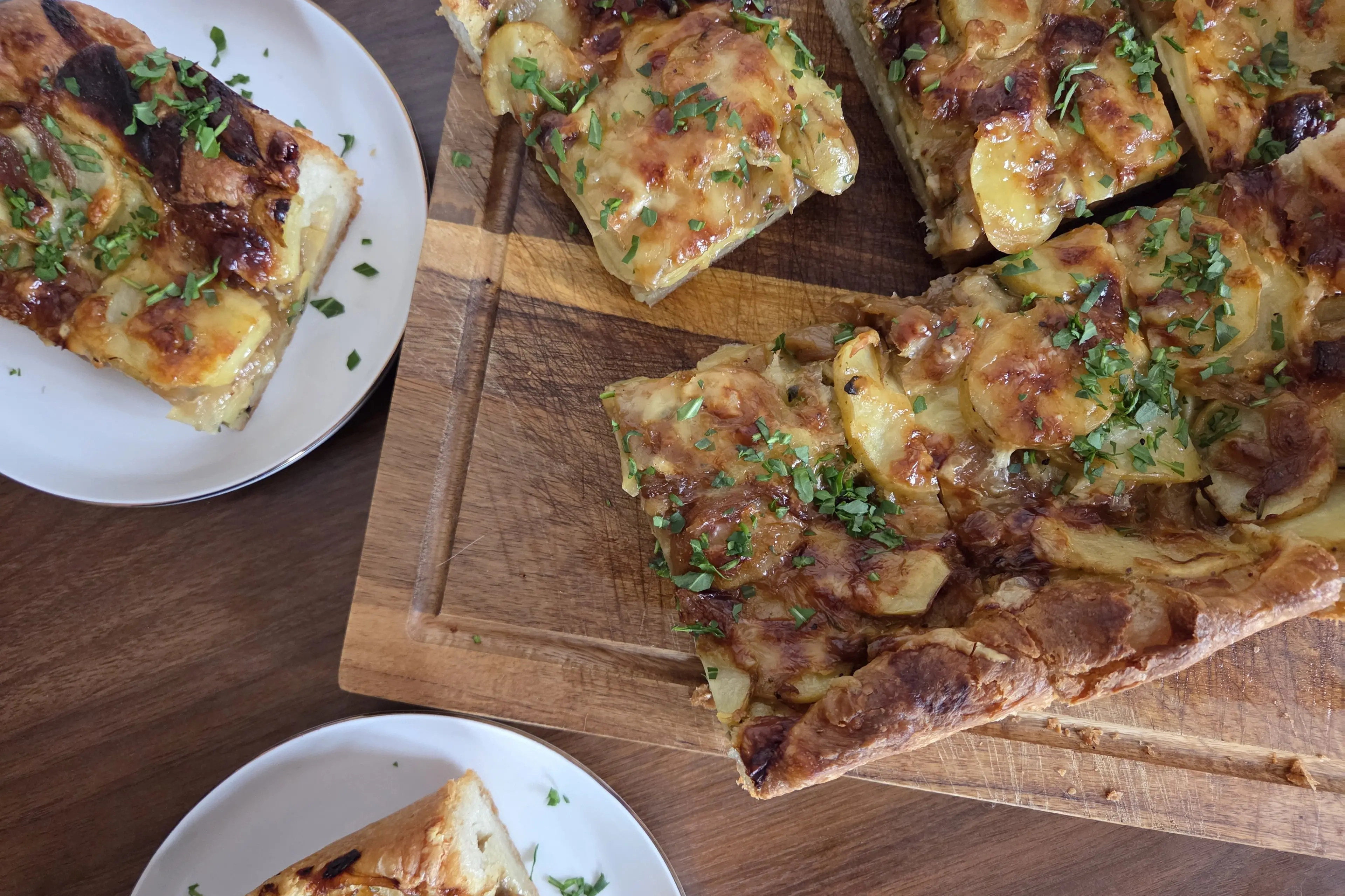 Cheddar, potato and caramelised onion focaccia. Photo: supplied