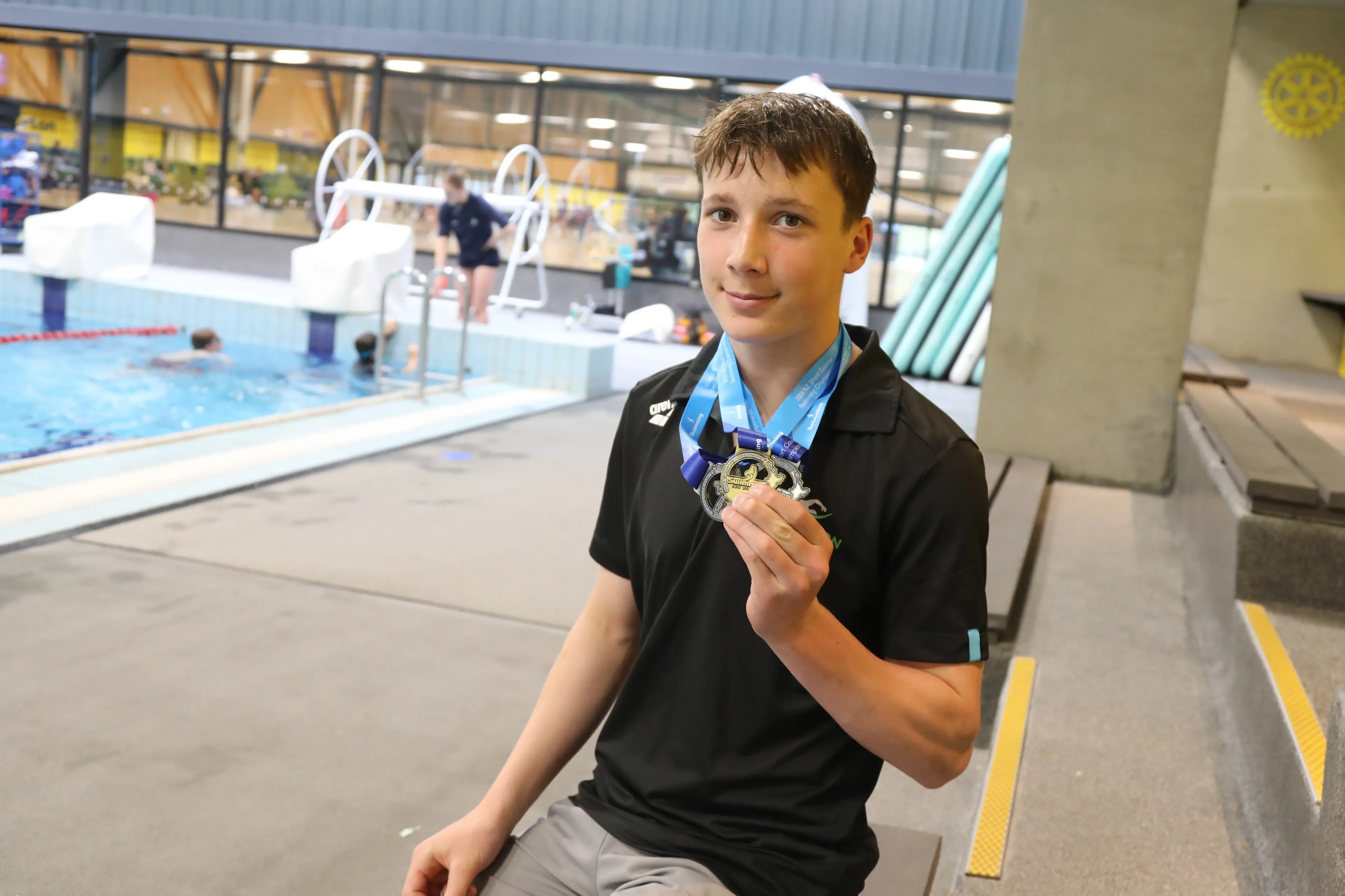 Konrad Artz brought home one gold and two silvers from the National Short Course swimming champs in Christchurch last month. Photo: Heather Mackenzie