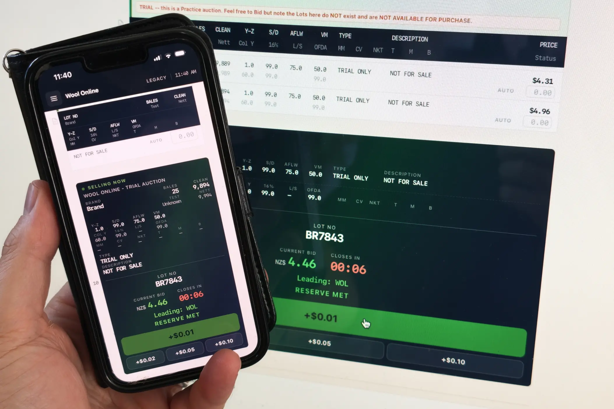 Wool Online\\'s new auto-bid function means buyers can enter their best price before the sale starts, with the system automatically bidding up to it in seconds. Photo: Supplied