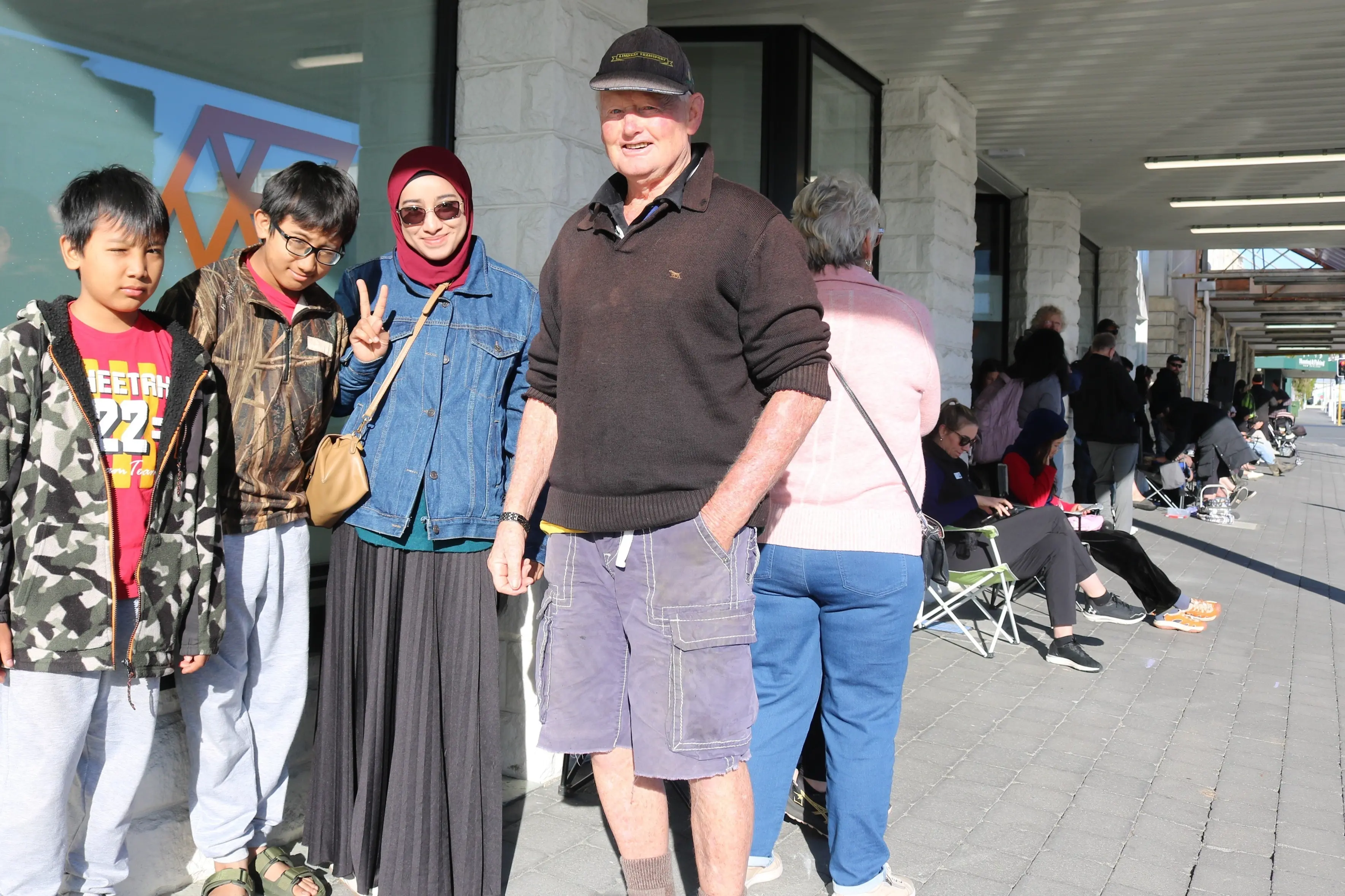 In a big line up for the Lower Waitaki Irrigation Company Kids Fishing Day registration at Oamaru Sports & Outdoors yesterday were (from left to right) Faris Khidhir, 9, with his mother Nisa Mohd, and brother\\u00A0Fateh, 11, and Norman McKenzie. Photo: Jules Chin