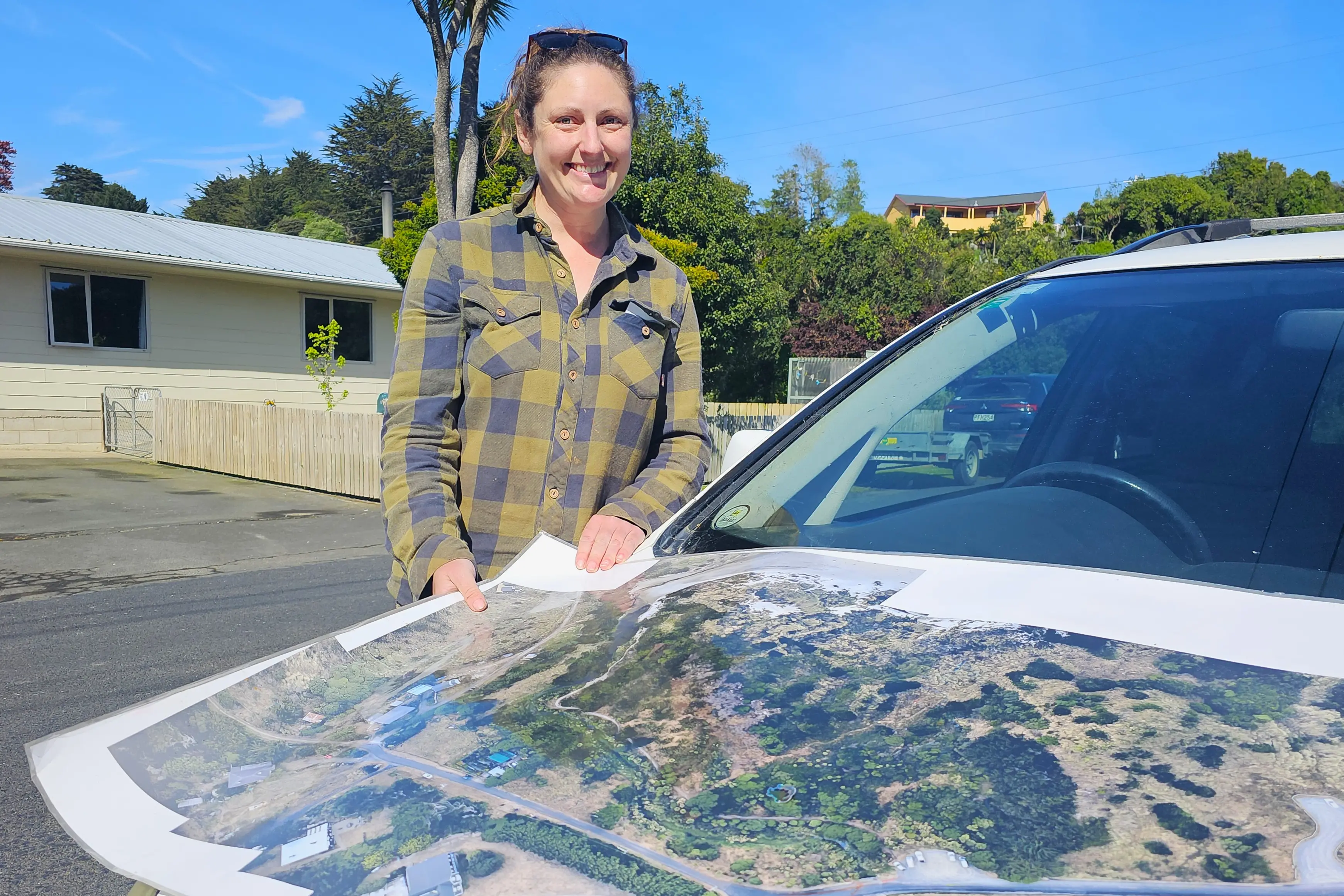 Tomahawk-Smaills Beachcare Trust nursery manager Nicole Bezemer used a map to show where sea lions were entering the nursery. Photo: Sam Henderson