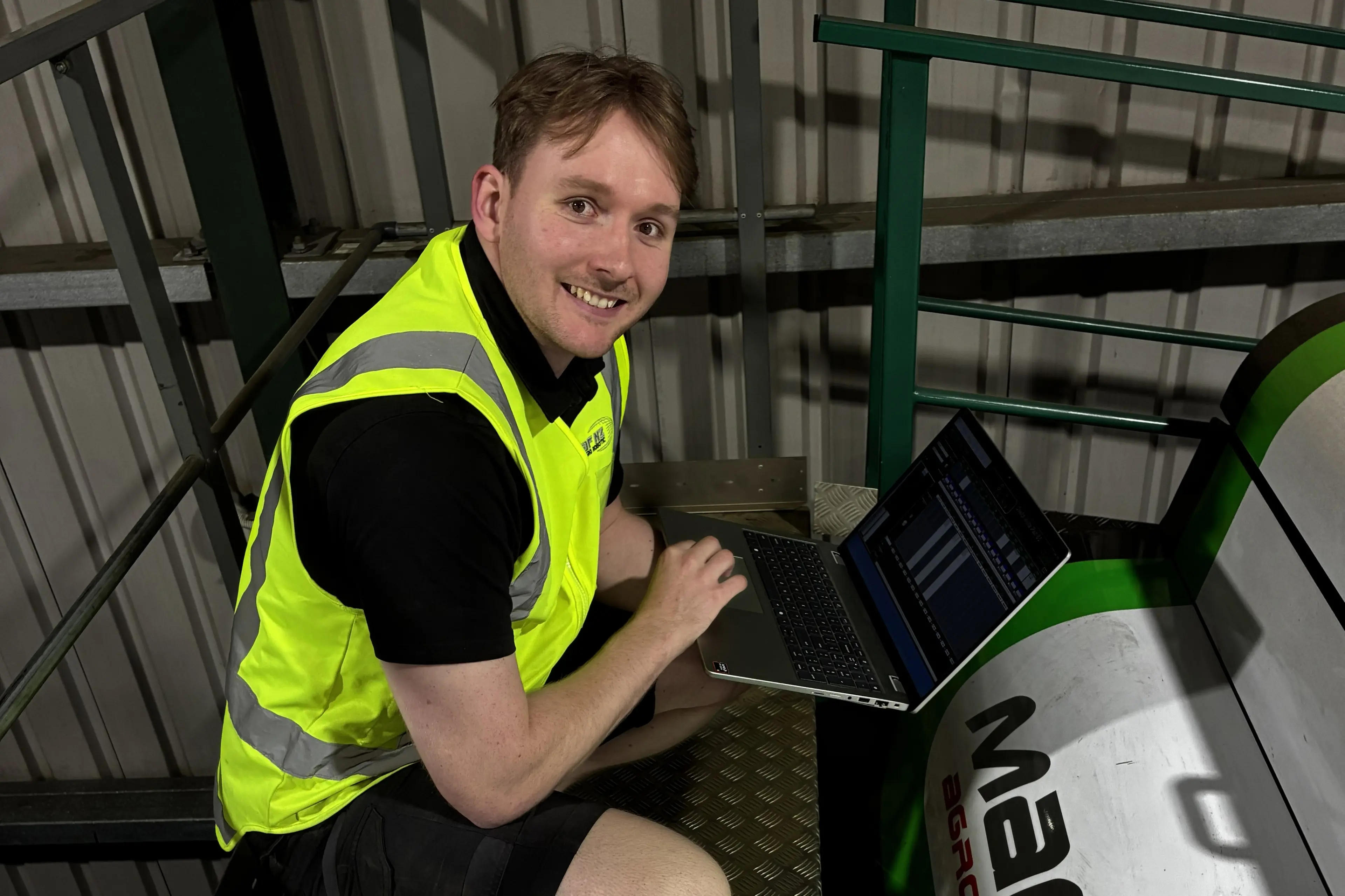 MAF NZ automation engineer Ben Tortoiseshell has just completed a peach grader and is commissioning other post-harvest horticultural projects himself not long after leaving university. Photo: Supplied