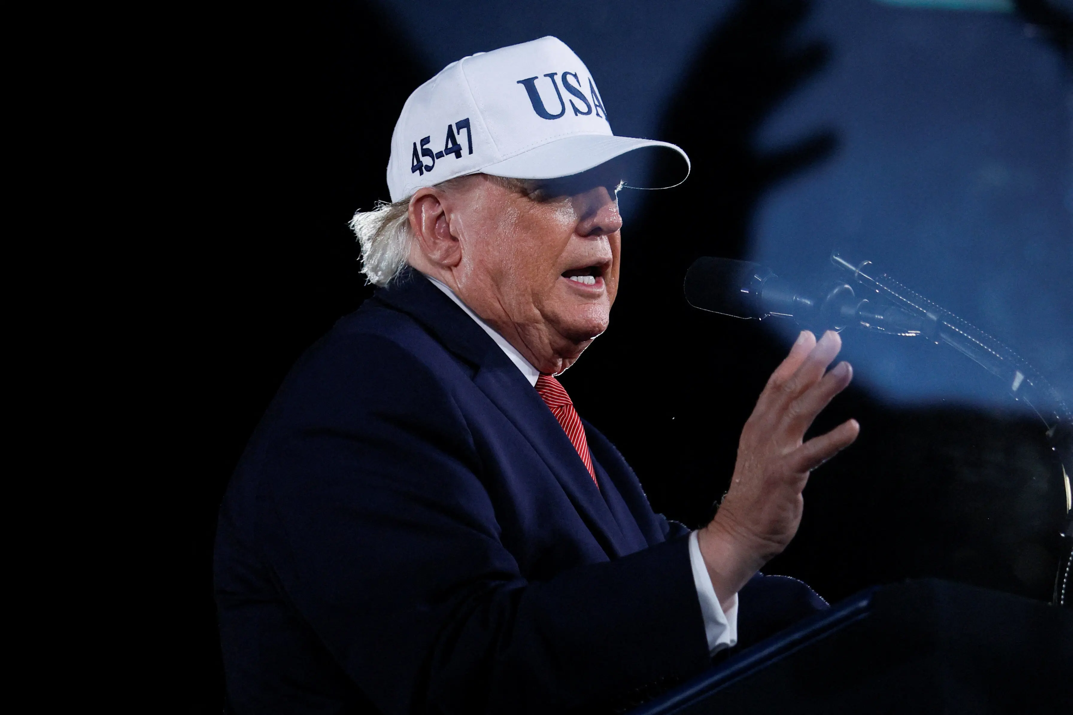 US President Donald Trump speaks at an event in Greenville, North Carolina. Photo: Reuters