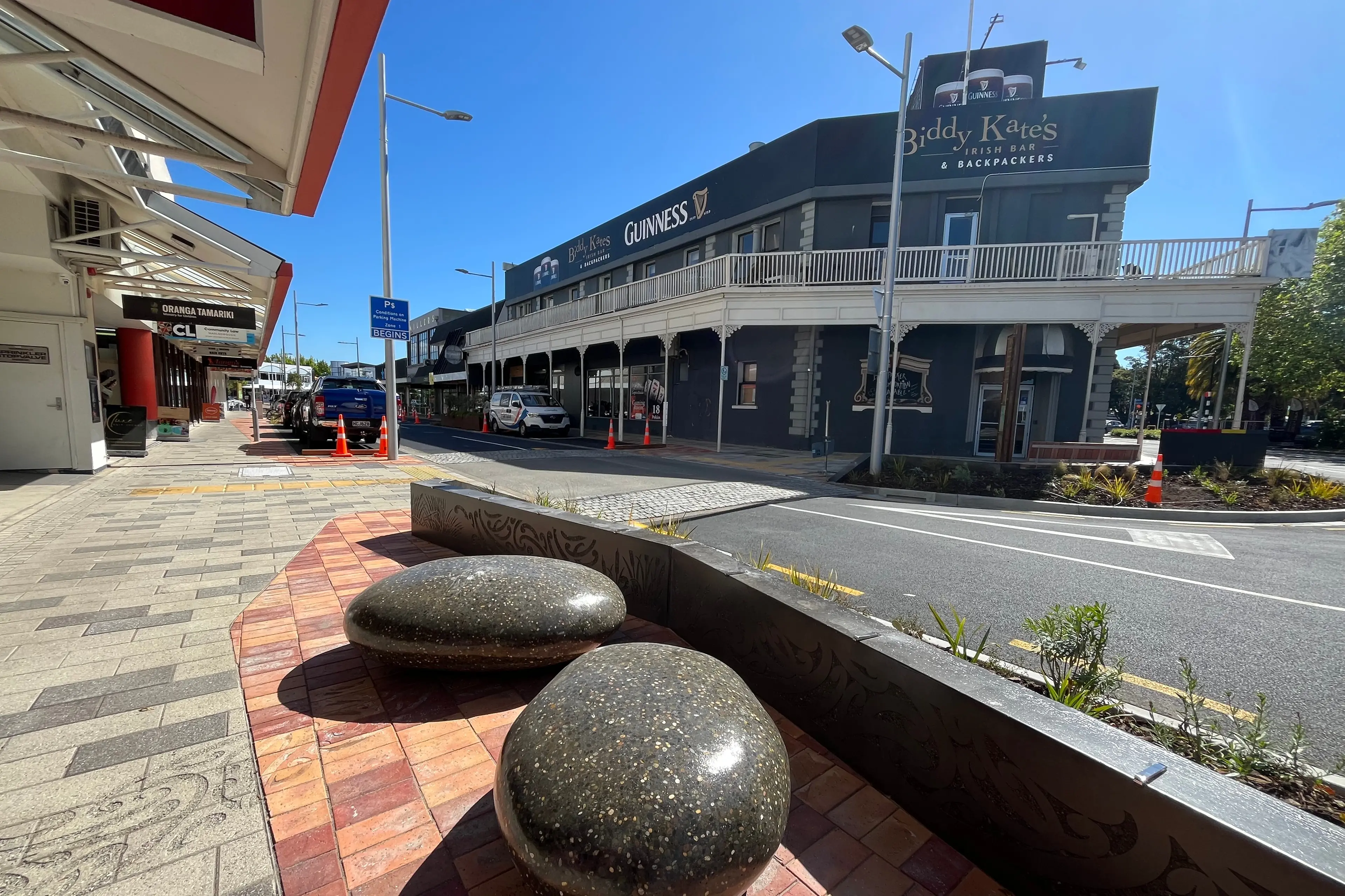The new seating area outside Soif Wine Shop on the recently revamped Market Street North. Photo: Supplied.