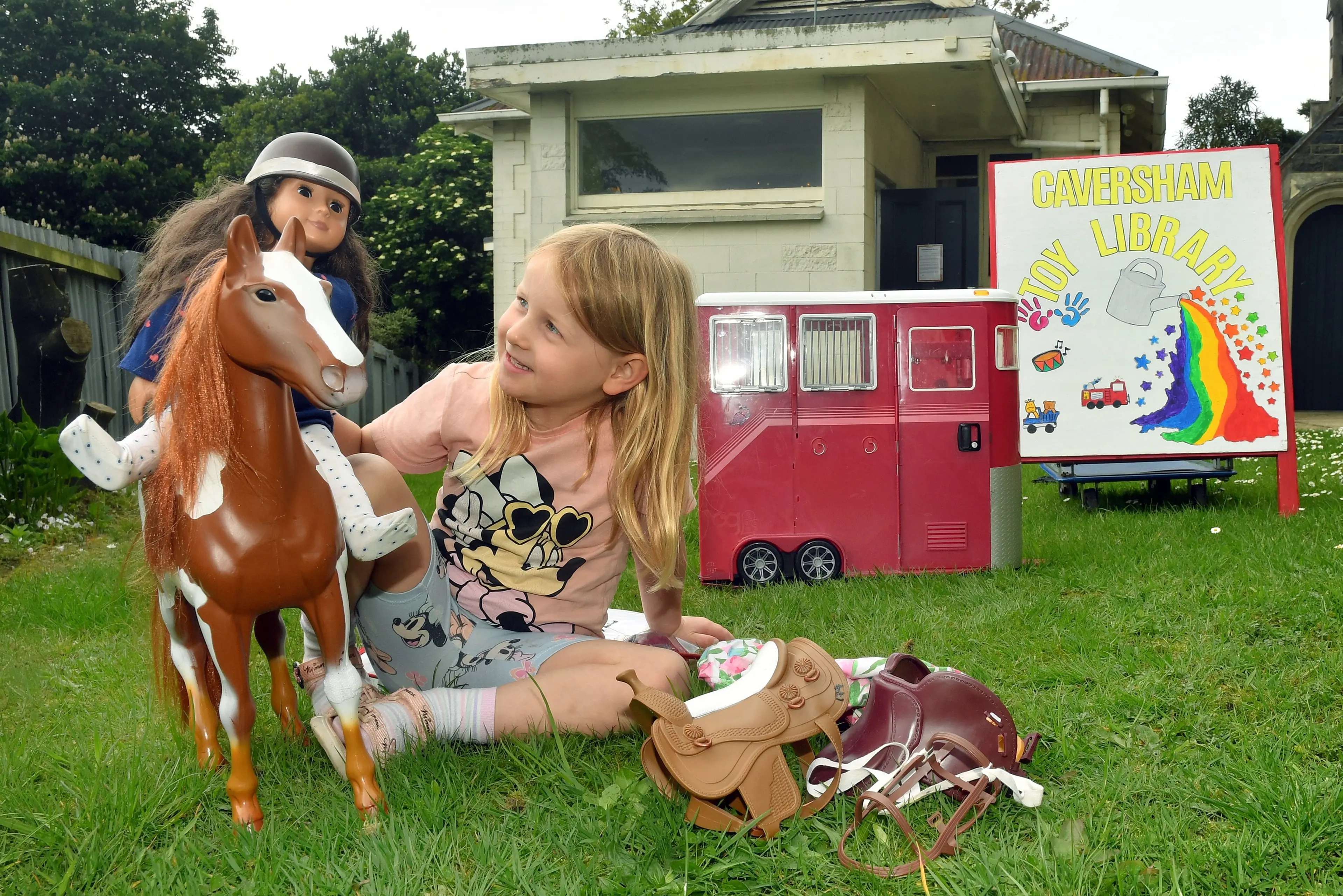 Playing with with one of the popular toys at the Caversham Toy Library is Lucy Farquharson, 4. Photo: Stephen Jaquiery