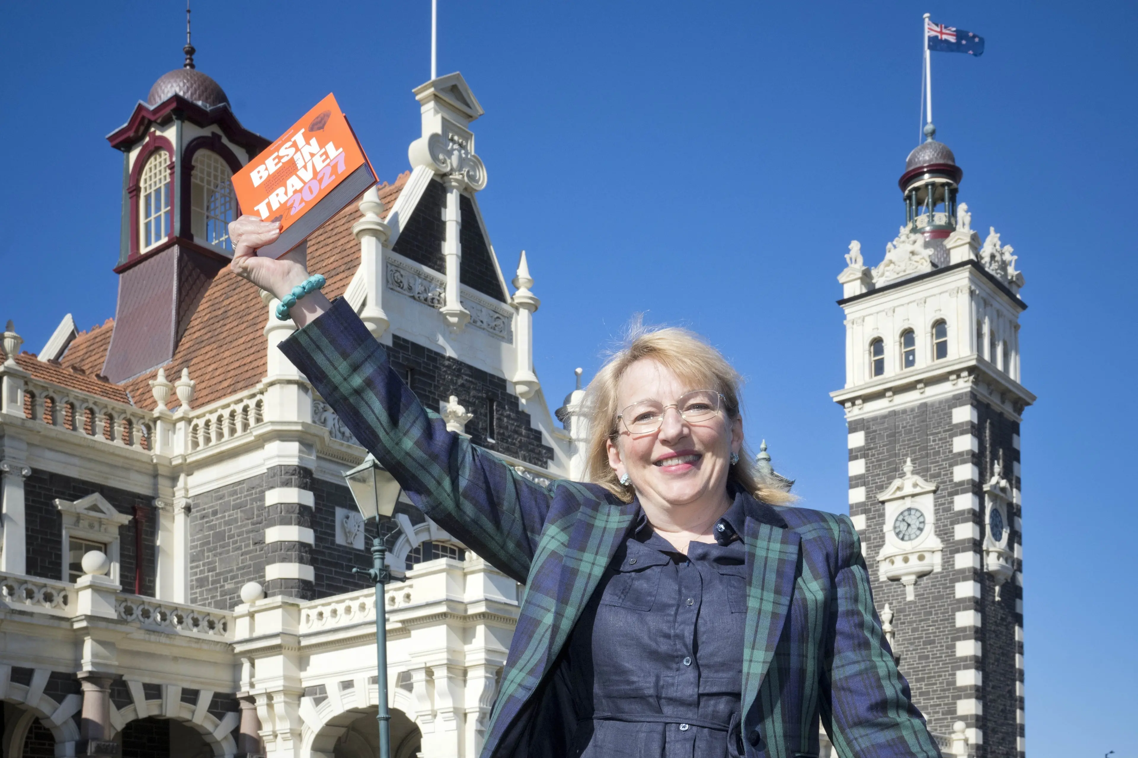 Dunedin Mayor Sophie Barker celebrates the city\\'s inclusion in a Lonely Planet 50 best travel experiences book last month. Photo: Gerard O\\'Brien