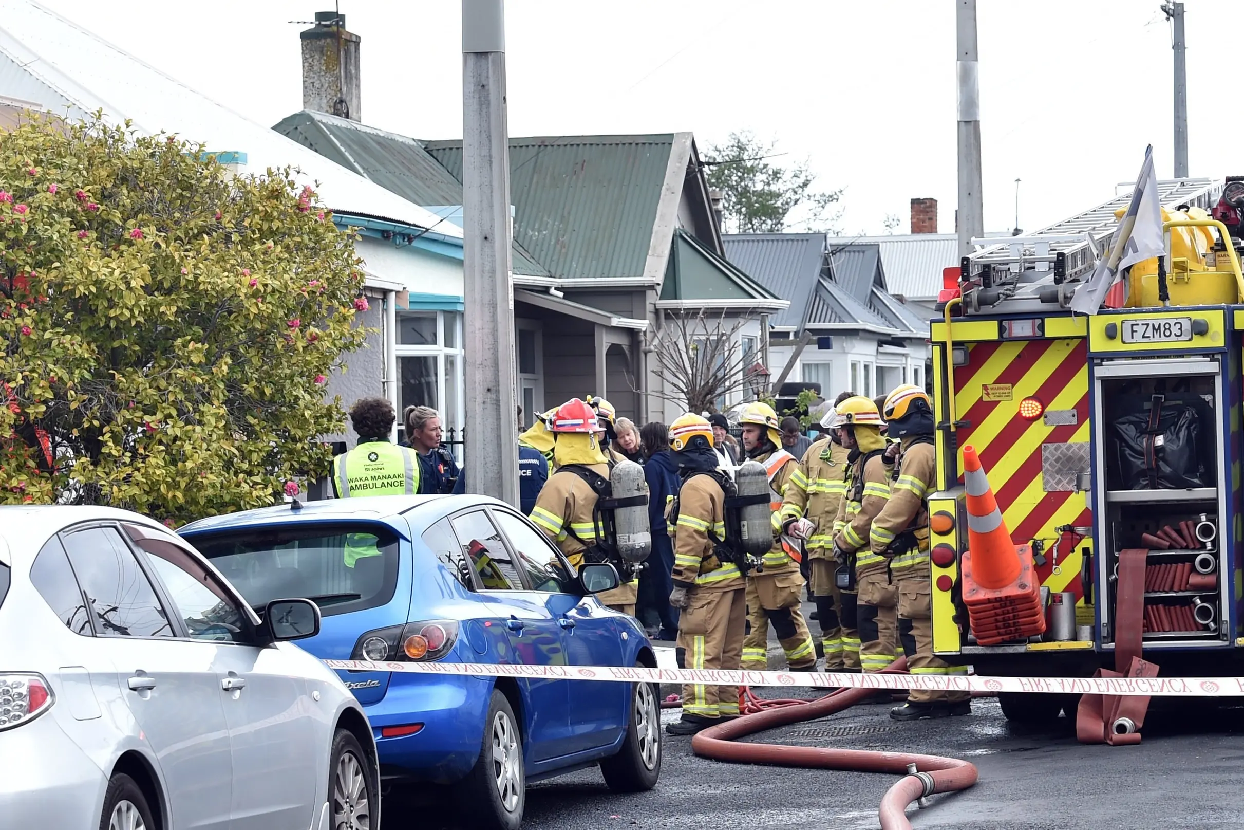 Four fire crews attended a fatal South Dunedin house fire last week. Photo: Peter McIntosh