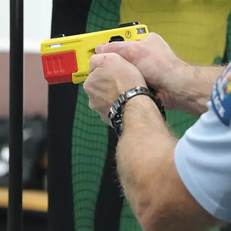 'Come at me then': Taser fails to bring down man brandishing knife at police