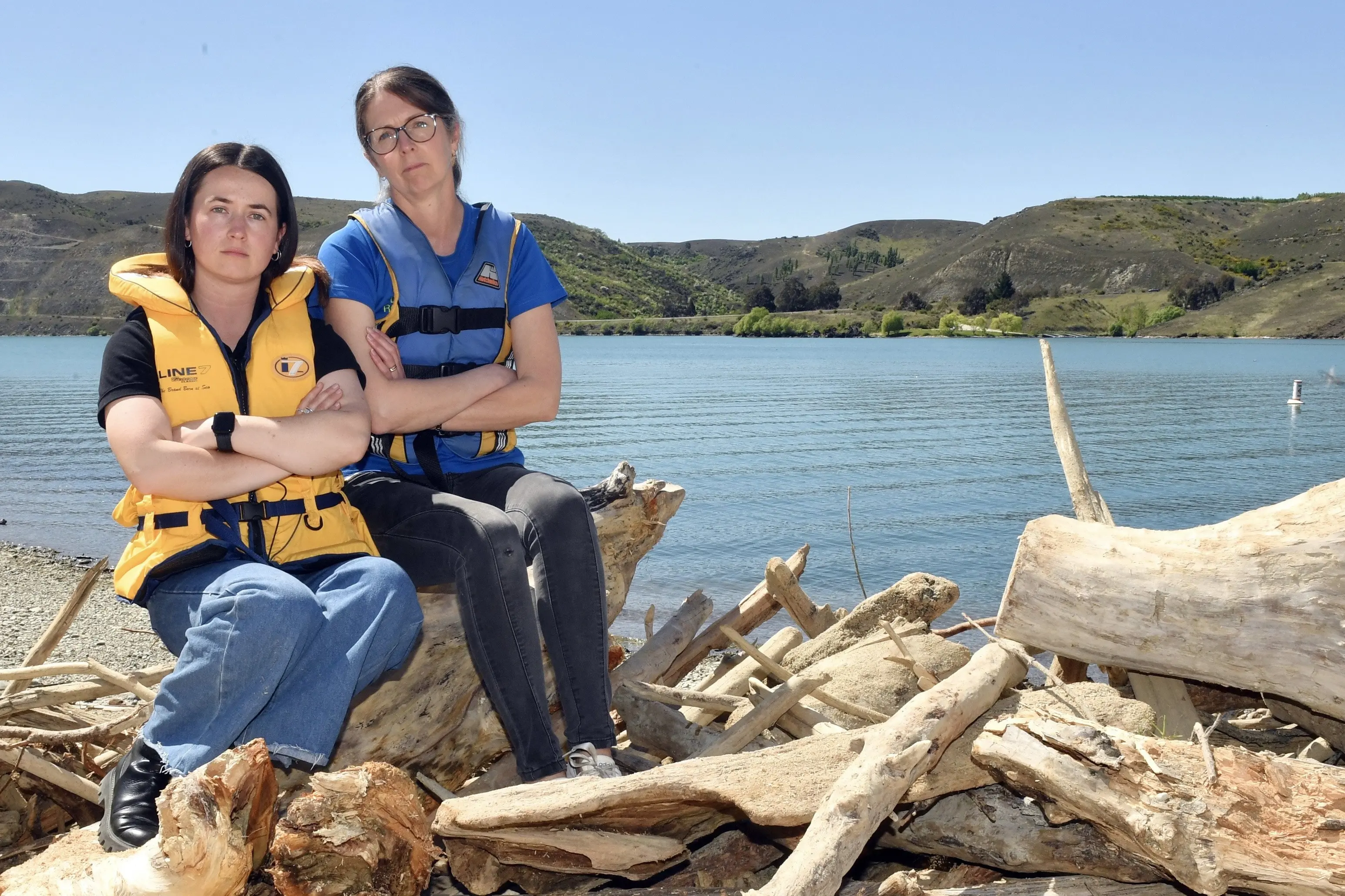 Dunstan Arm Rowing Club coaches (from left) Lauren Gibb and Natalie Wilson are upset the club has lost a safety boat. Photo: Stephen Jaquiery