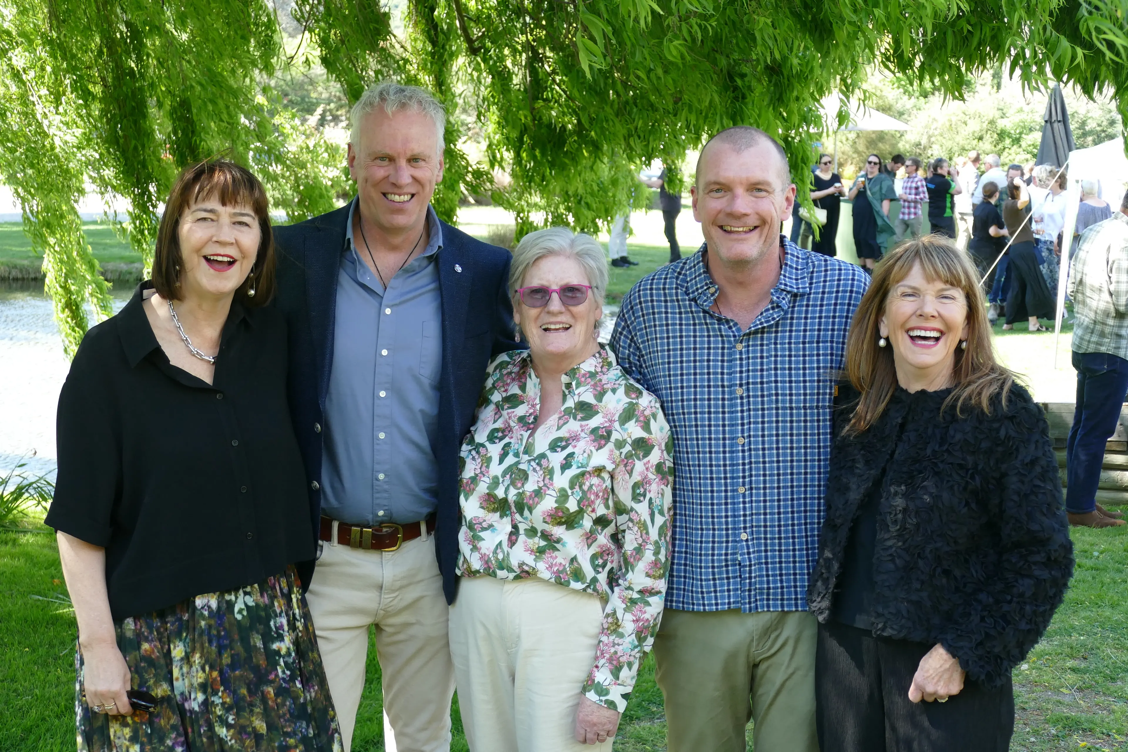 Attending the official opening of the new Kawarau Gorge Trail, at Gibbston\\'s Kinross, on Friday are (from left) Central Lakes Trust chair Linda Robertson, Southern Lakes Trails chair Aaron Halstead and chief executive Janeen Wood, project manager Mark Townsley and trust co-patron Kaye Parker. Photo: Tracey Roxburgh