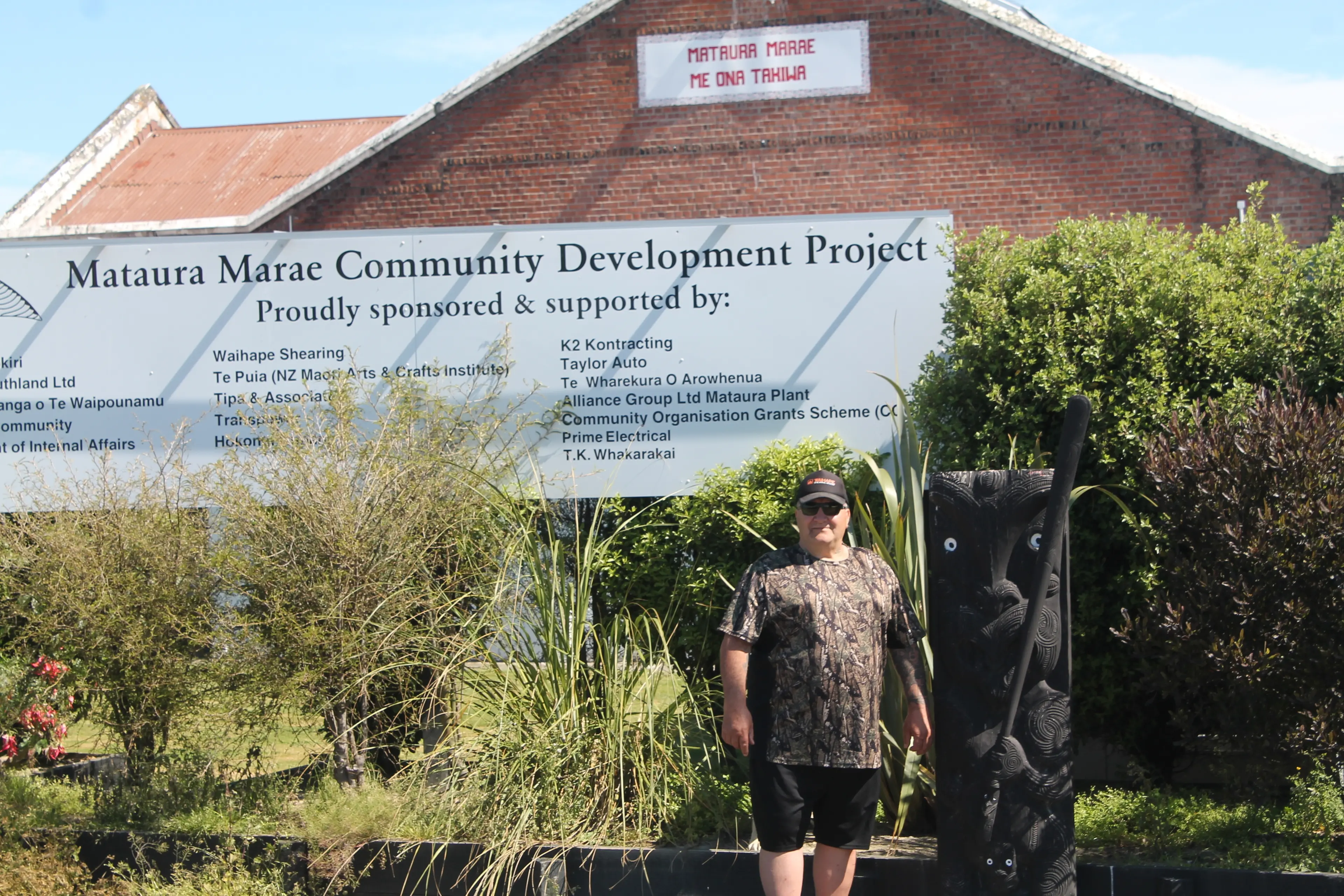 Trust Chairman Clifford Waihepe in front of the Mataura Marae, where it was announced last week it would be recieving $4 million out of the Regional Infrastructure Fund to build and strengthen the facilties for community use. Photo: Gerrit Doppenberg