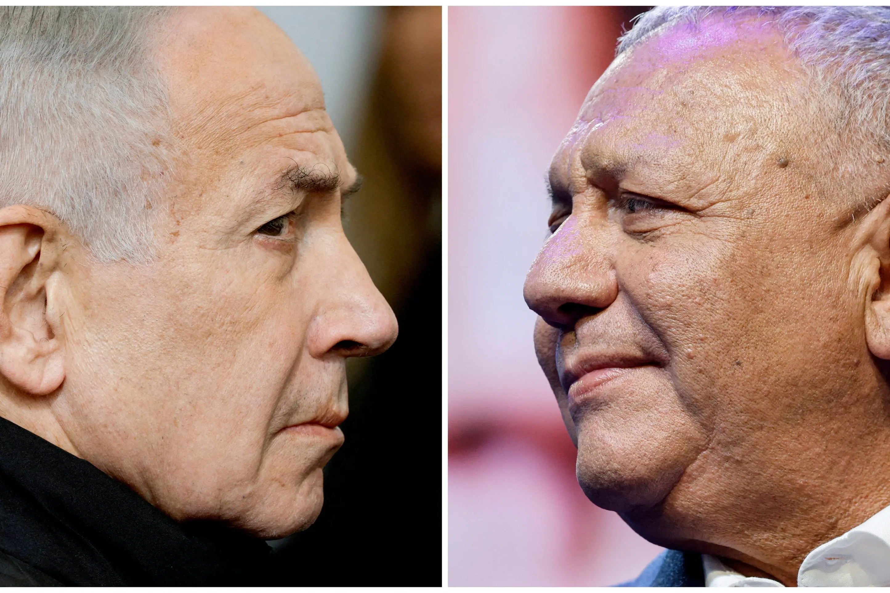Israeli Prime Minister Benjamin Netanyahu (left) and challenger Gadi Eisenkot. Photo: Reuters