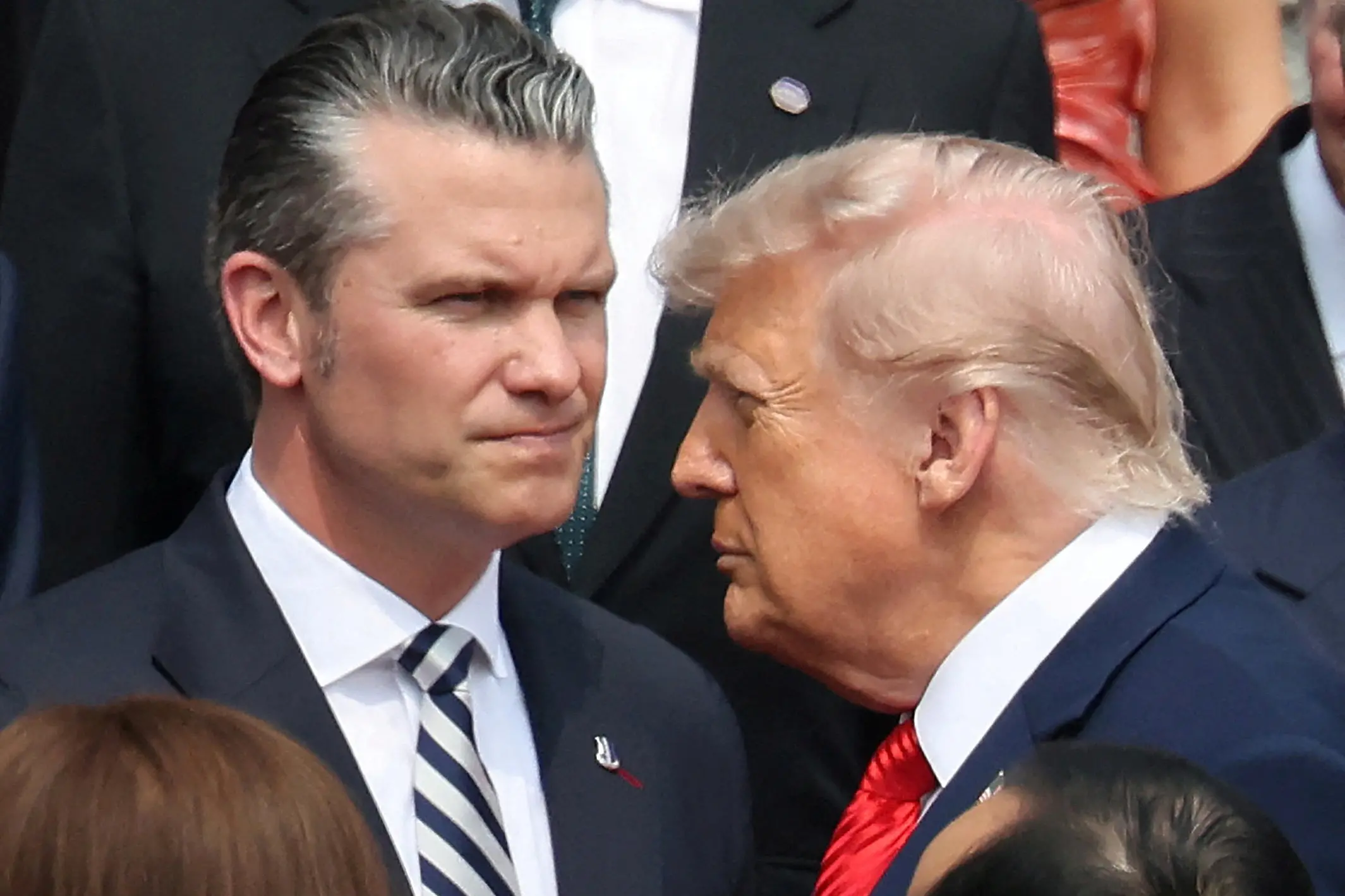 US President Donald Trump (R) and Defense Secretary Pete Hegseth. File photo: Reuters