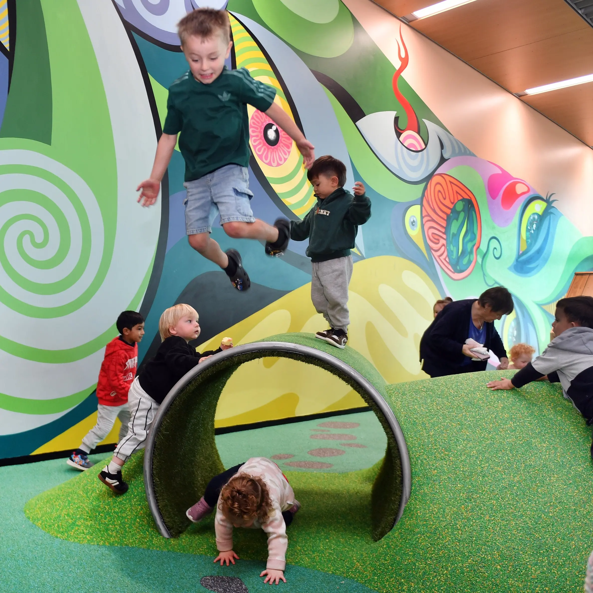 First users of Dunedin Airport’s new playground give it thumbs up