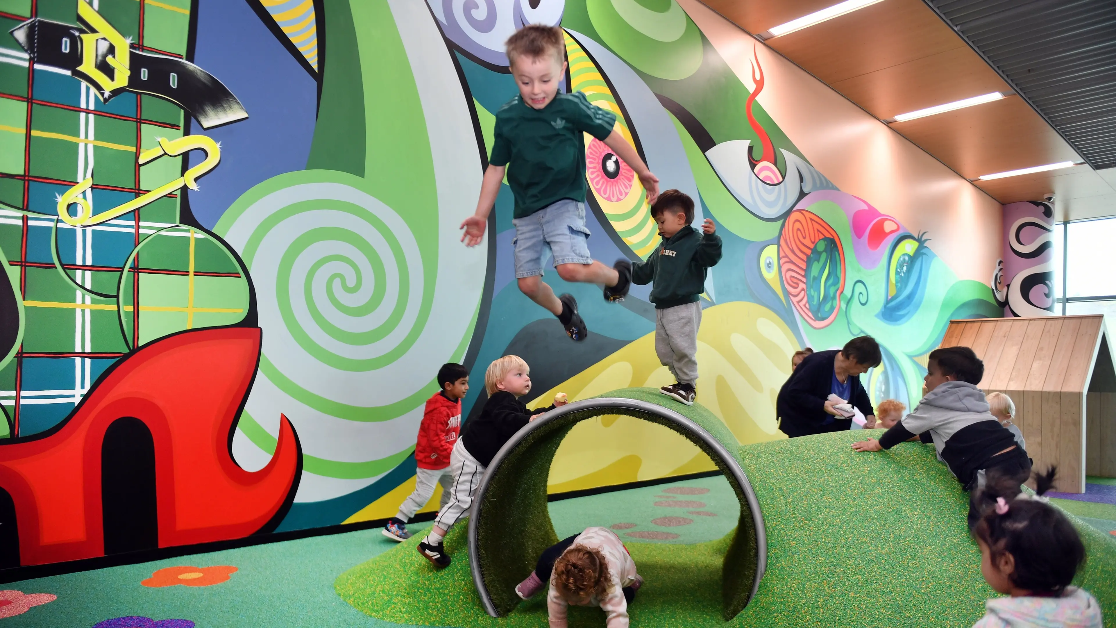 First users of Dunedin Airport’s new playground give it thumbs up