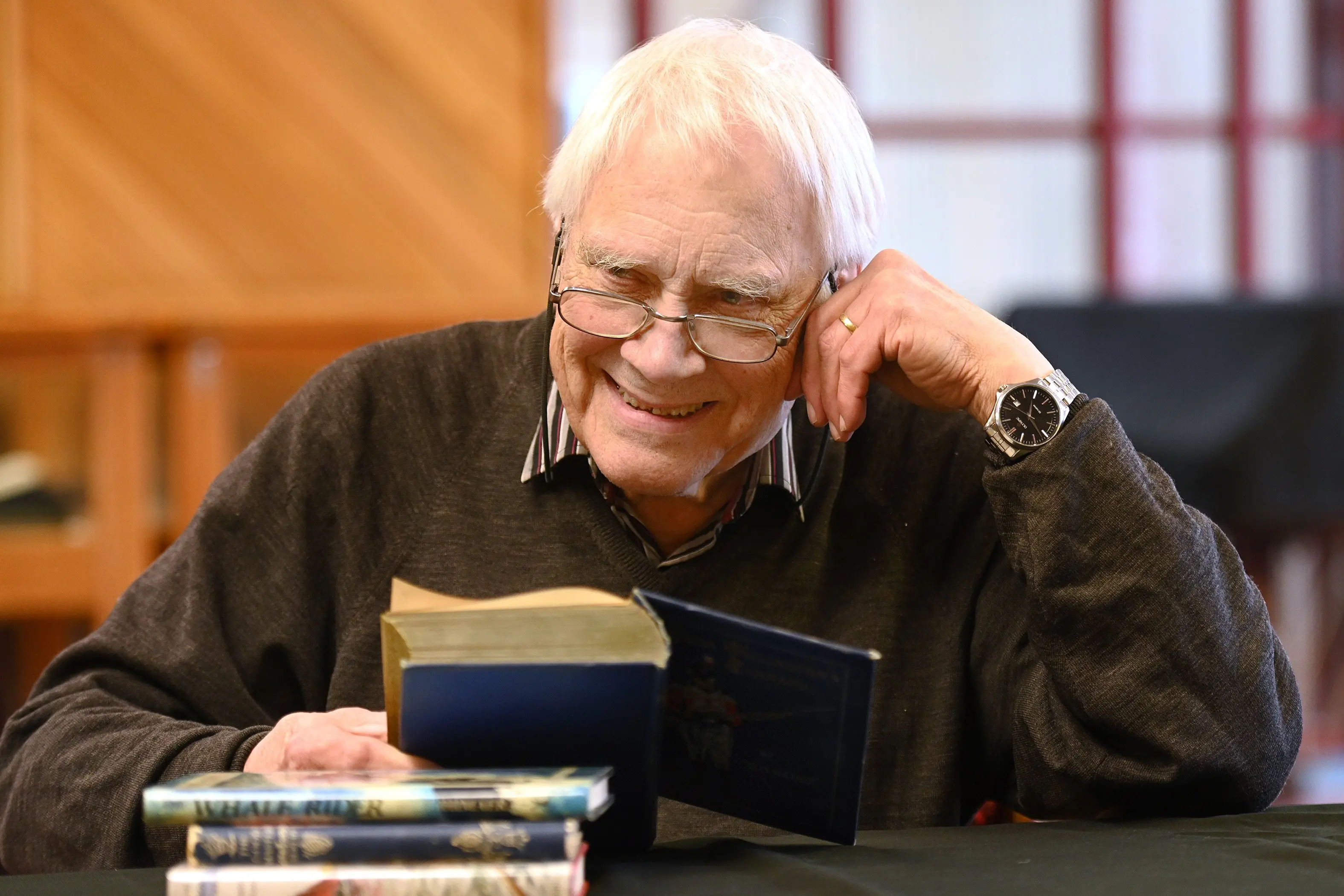 Dr Tony Fitchet has donated a large quantity of children\\'s books to the Dunedin Public Library. Photo: Linda Robertson